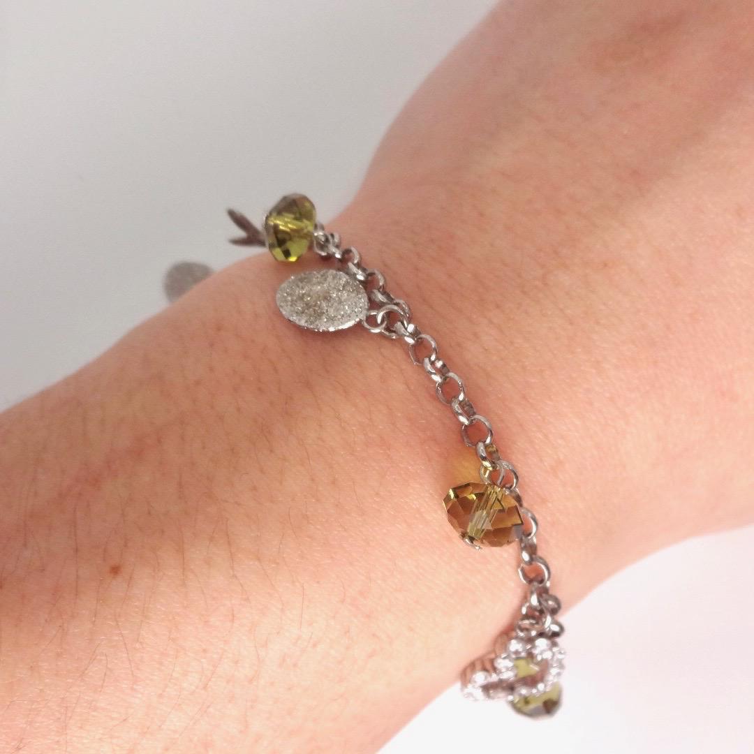 Vintage 925 Sterling Silver Chain Link Charm Bracelet