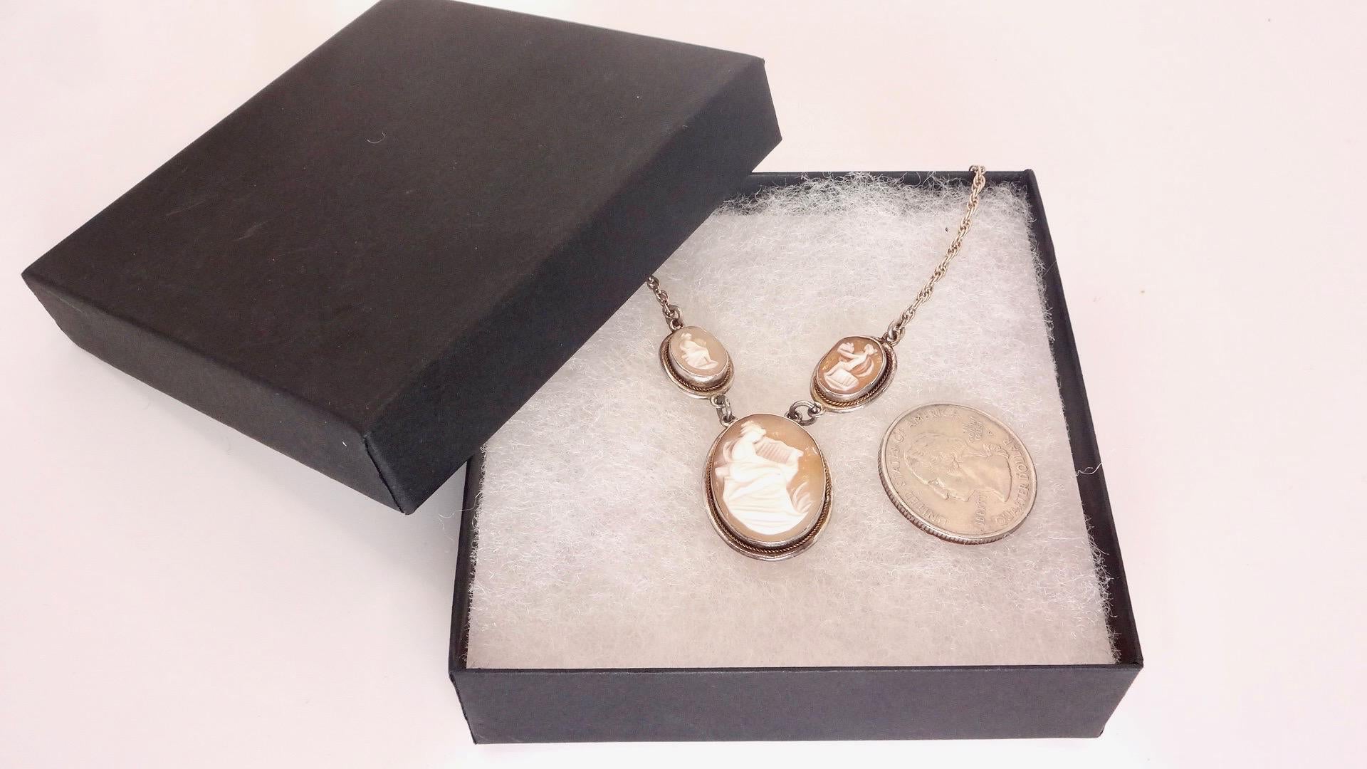 Vintage Shell Cameo Gold Filled Necklace Choker