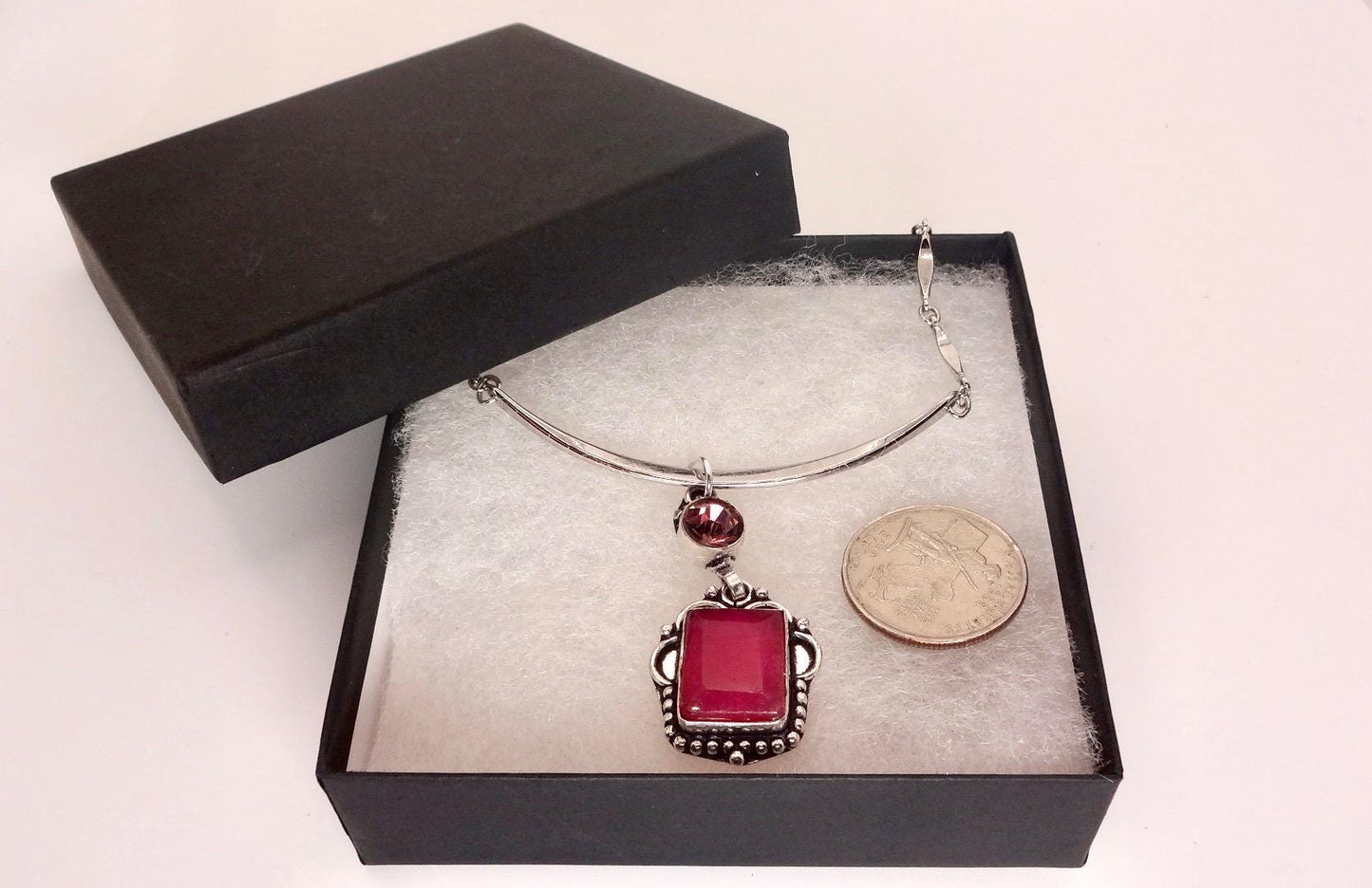 Vintage Antique Pink Raw Ruby Choker Necklace