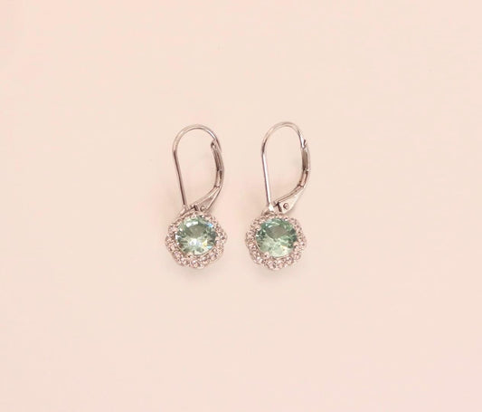 Vintage Genuine Green Amethyst 925 Sterling Silver Chandelier Dangle Earrings