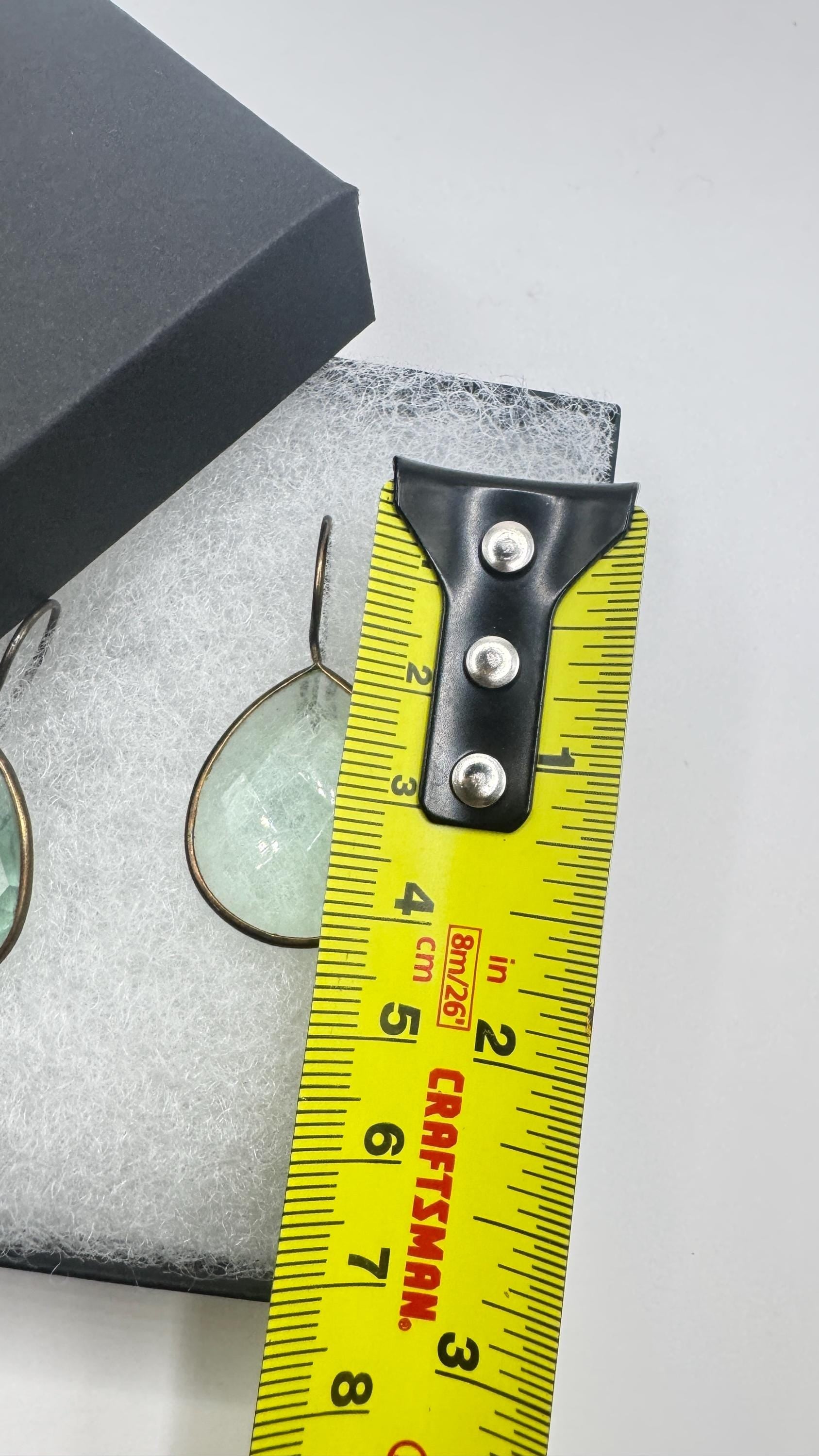 Antique Vintage Aqua Blue Volcanic Glass 925 Sterling Silver Dangle Earrings