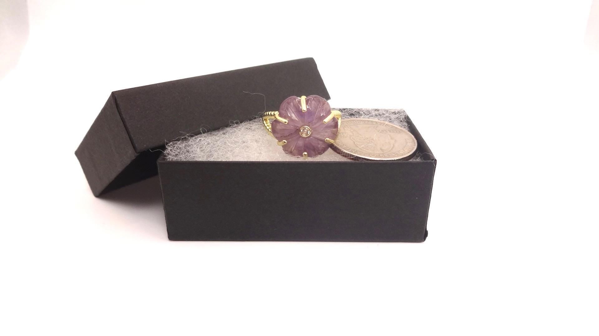 Vintage Genuine Purple Amethyst Ring
