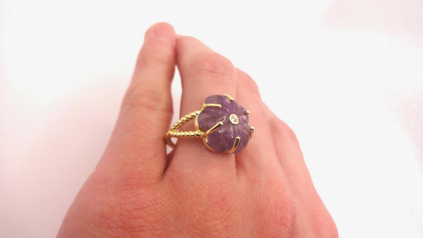 Vintage Genuine Purple Amethyst Ring