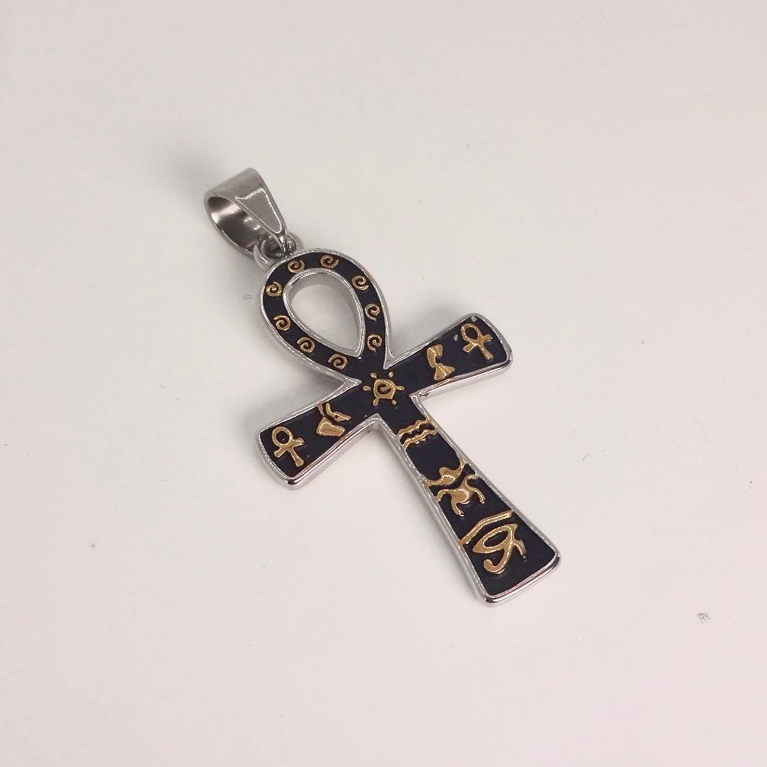 Silver Egyptian Ankh Pendant Choker