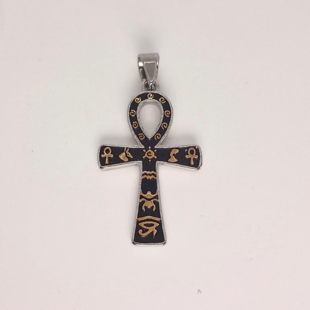 Silver Egyptian Ankh Pendant Choker