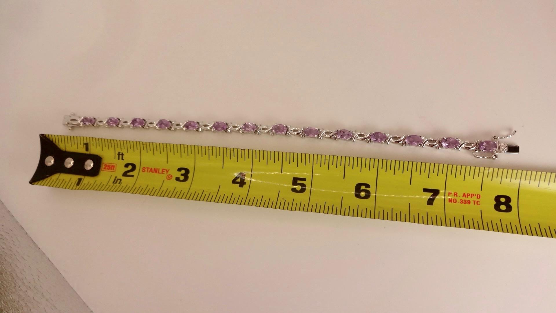 Vintage Purple Amethyst Tennis Bracelet in 925 Sterling Silver