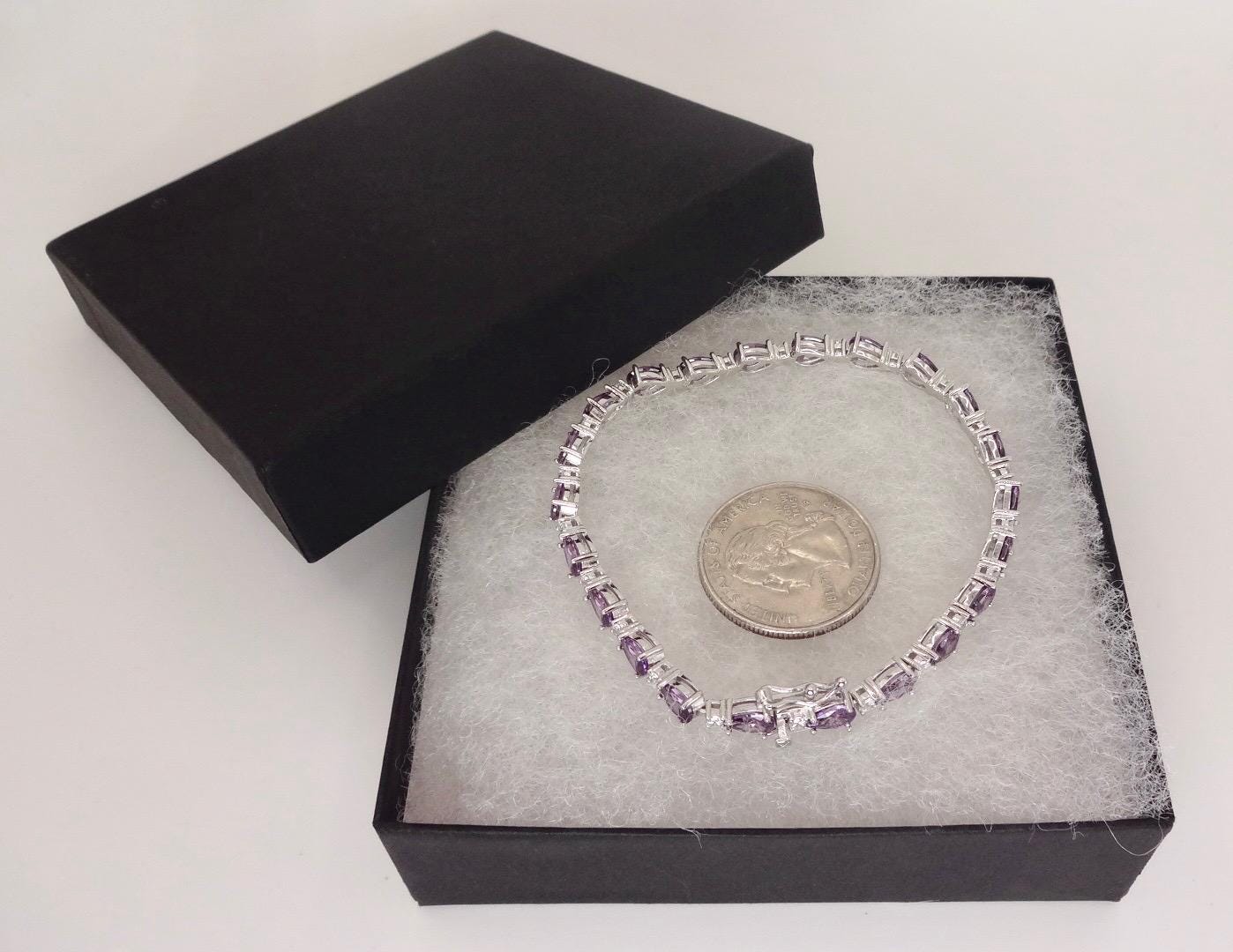 Vintage Purple Amethyst Tennis Bracelet 925 Sterling Silver