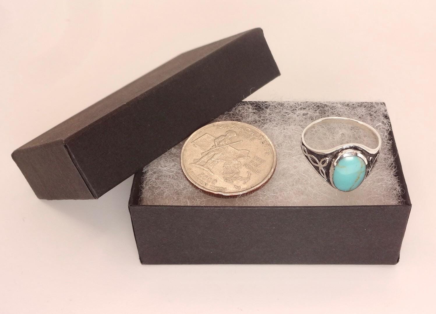 Vintage Turquoise Gemstone 925 Sterling Silver Celtic Ring