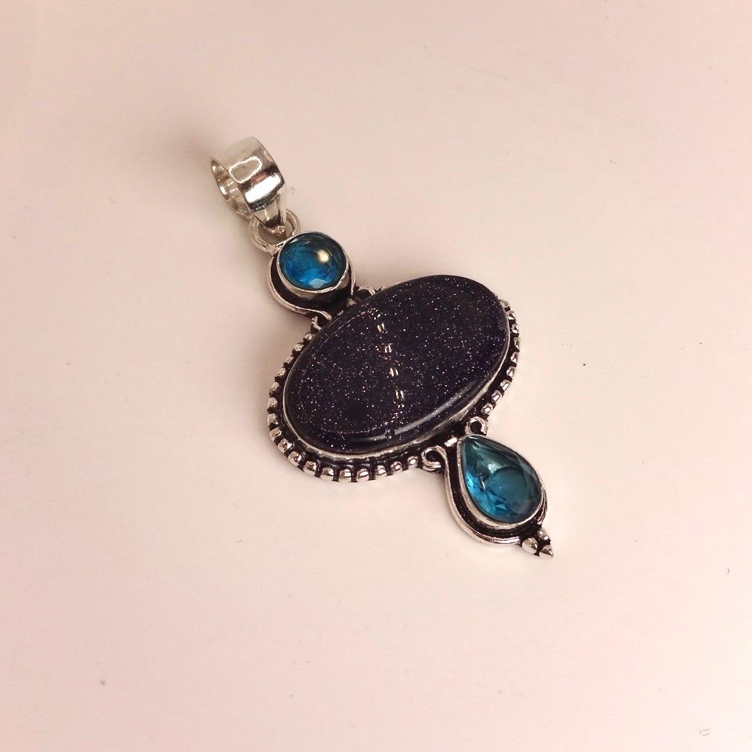 Vintage Black Sandstone silver collar necklace choker