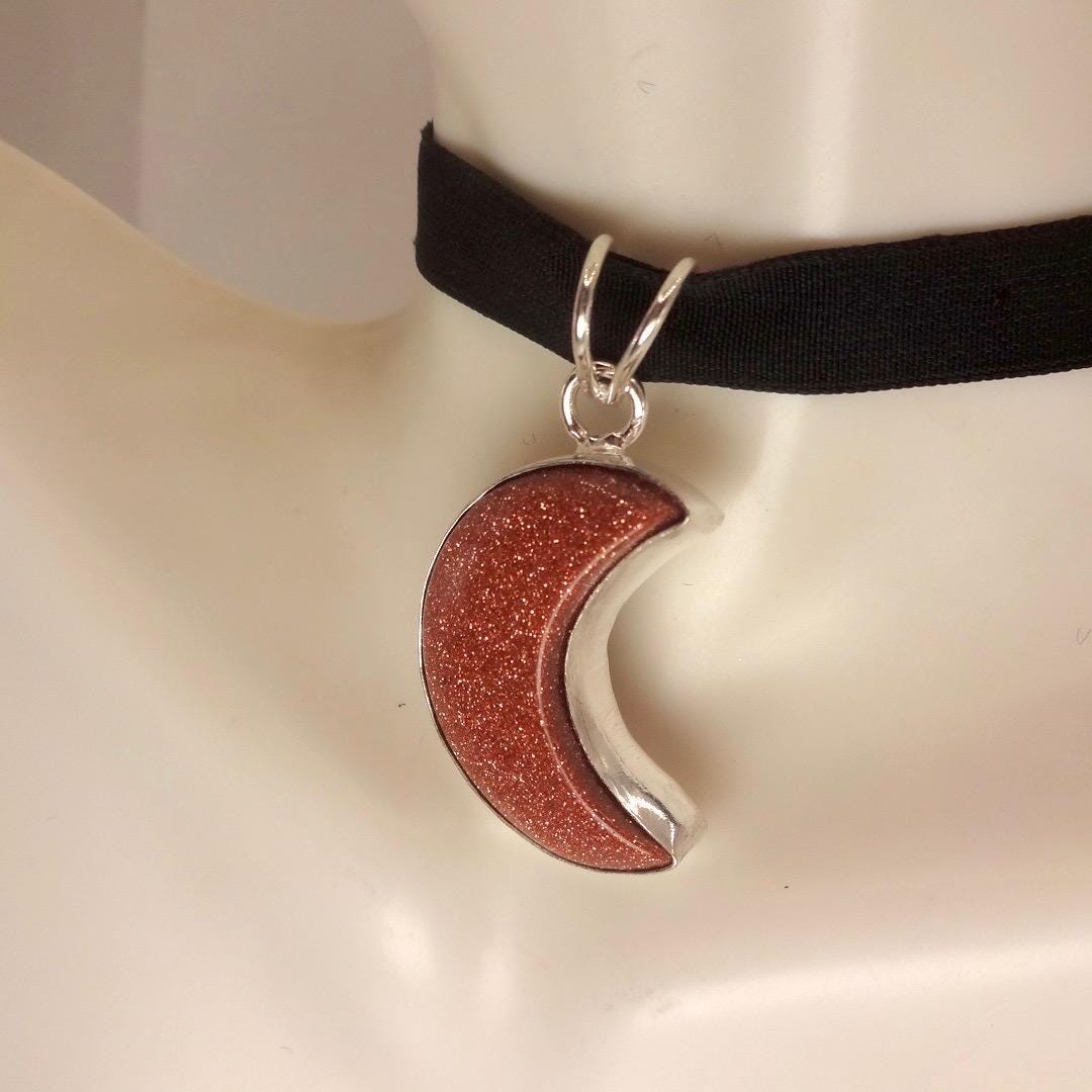 Vintage Goldenen Sandstone Choker Goldenstone Silver Necklace