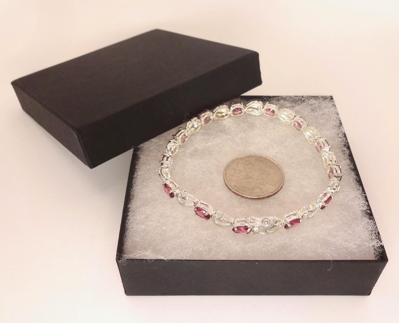 Vintage Bohemian Red Garnet Bracelet 925 Sterling Silver