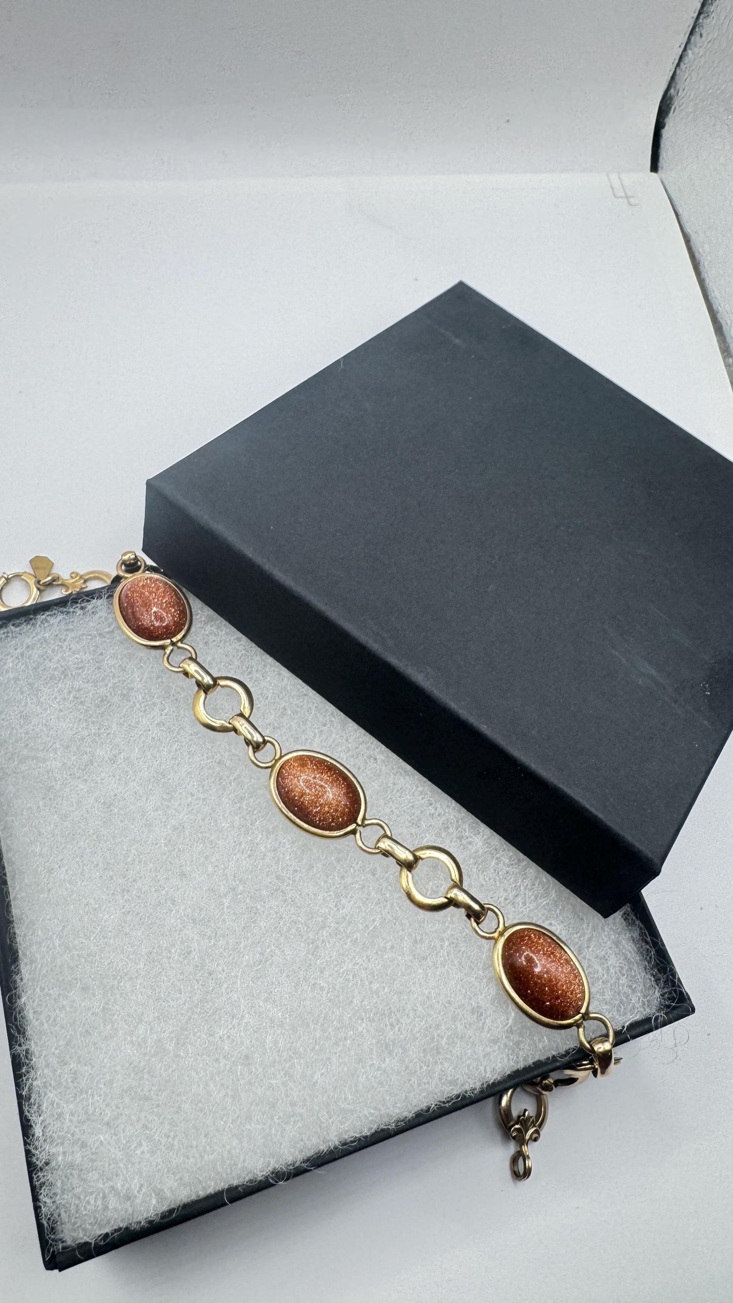 Vintage black Onyx Bracelet Gold filled