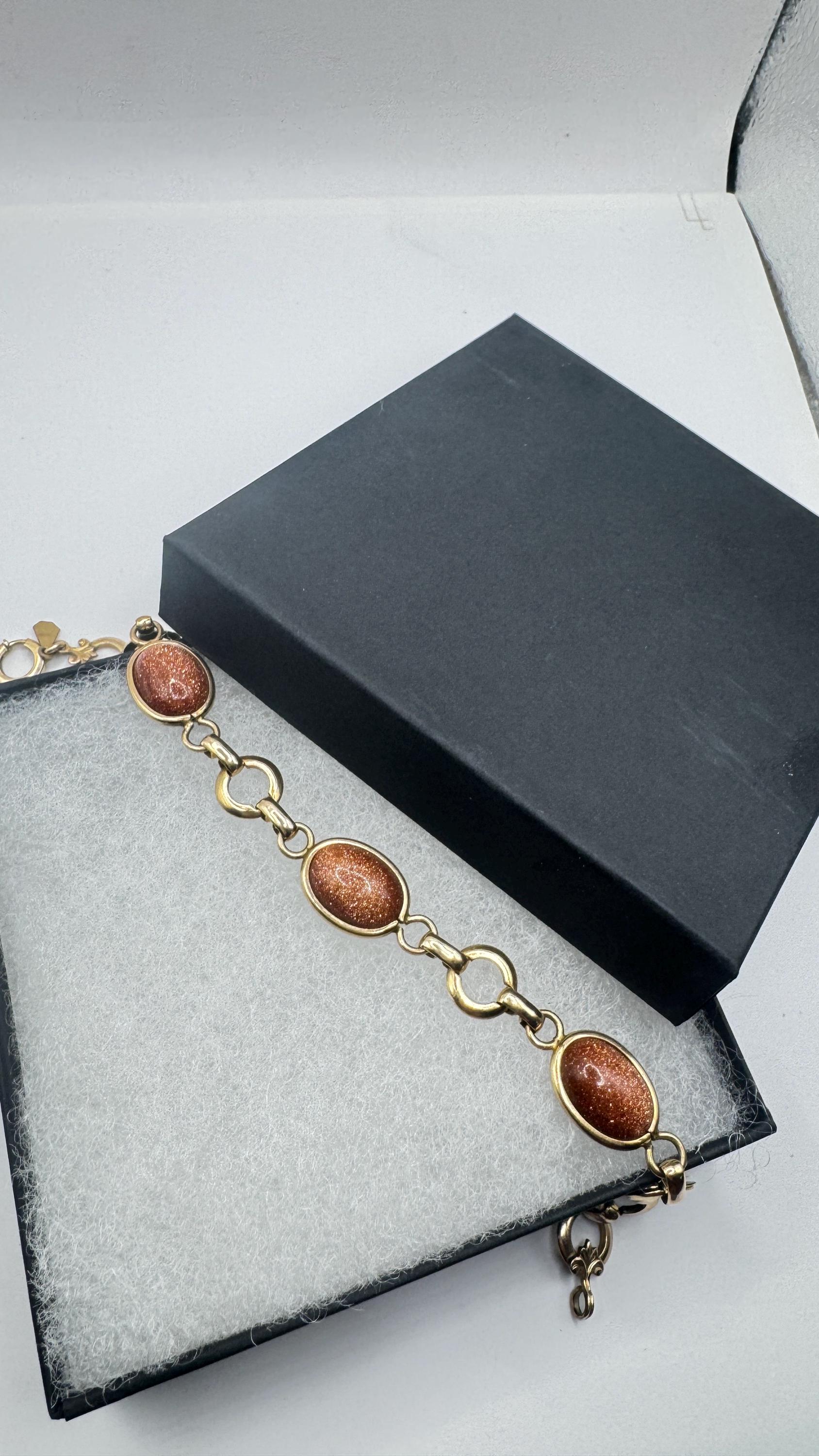 Vintage black Onyx Bracelet Gold filled