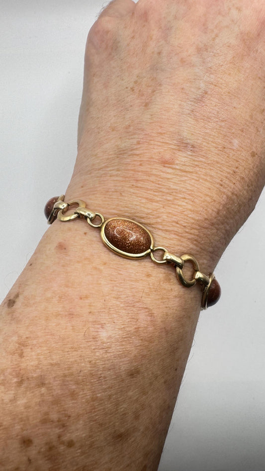 Vintage black Onyx Bracelet Gold filled