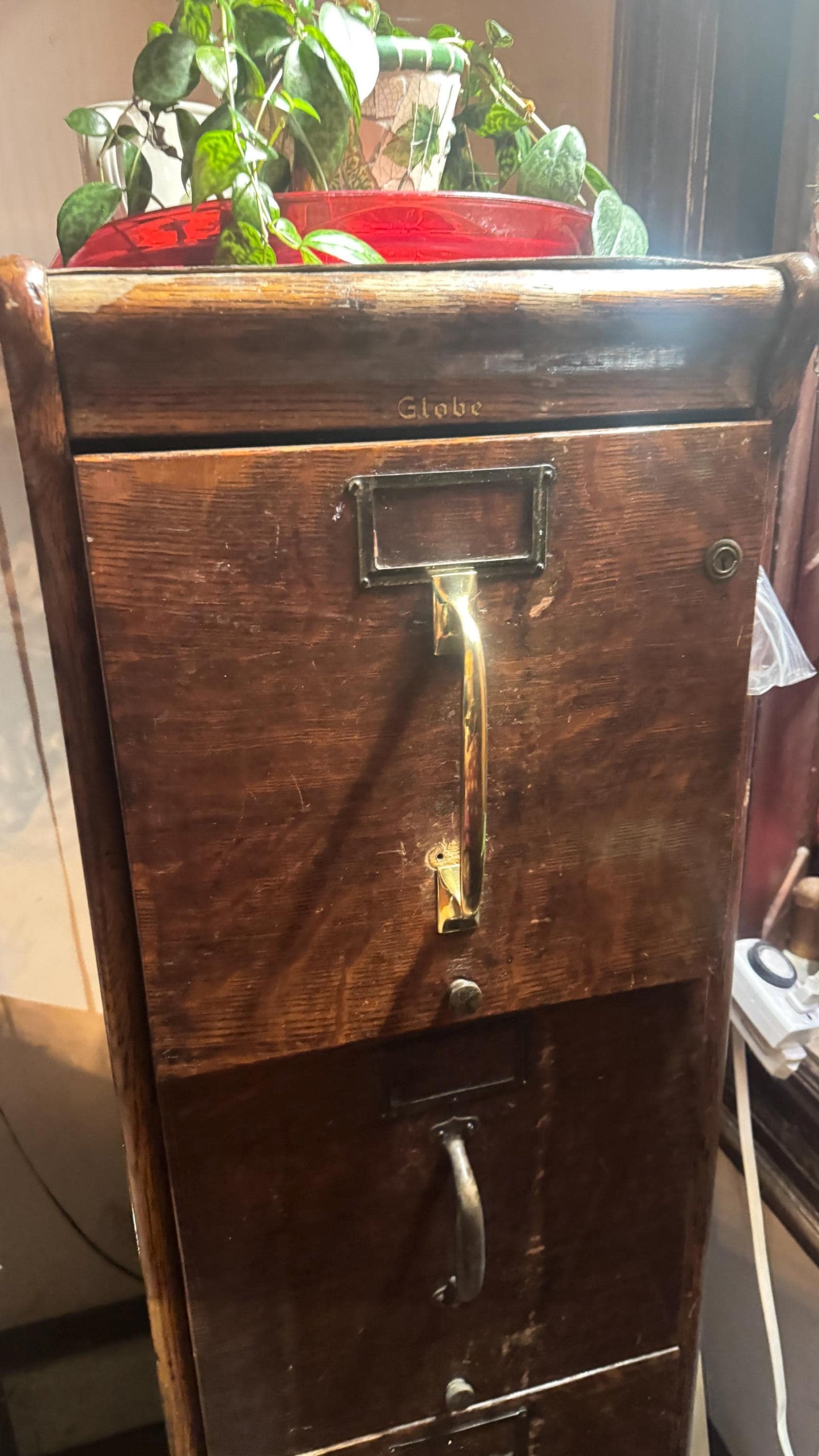 vintage Wooden Antique Filing Cabinet LOCAL pick up only NYC
