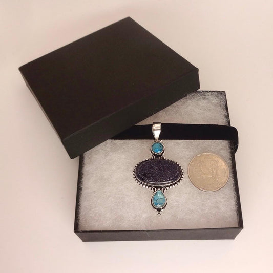 Vintage Black Sandstone silver collar necklace choker