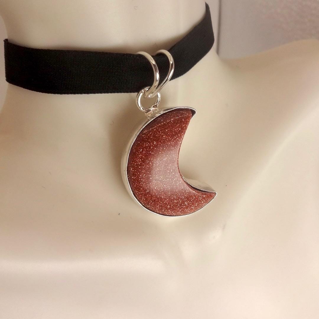 Vintage Goldenen Sandstone Choker Goldenstone Silver Necklace