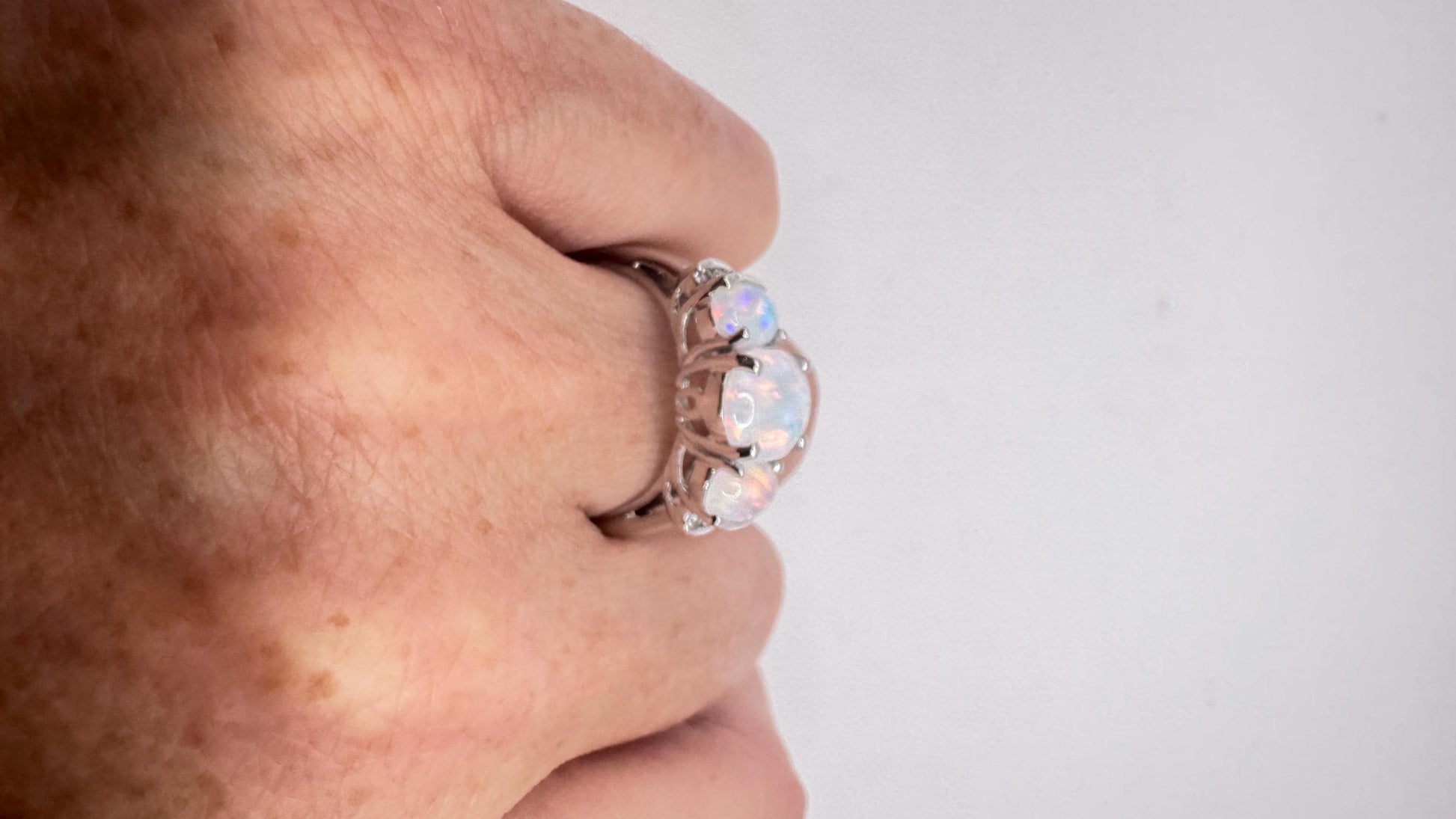 Vintage Fire Opal Golden 925 Sterling Silver Cocktail Ring