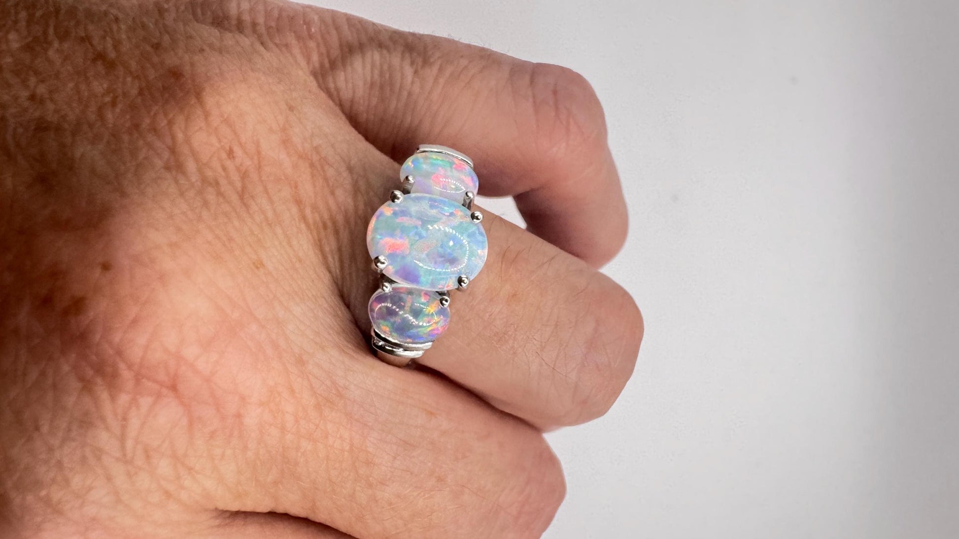 Vintage Fire Opal Golden 925 Sterling Silver Cocktail Ring