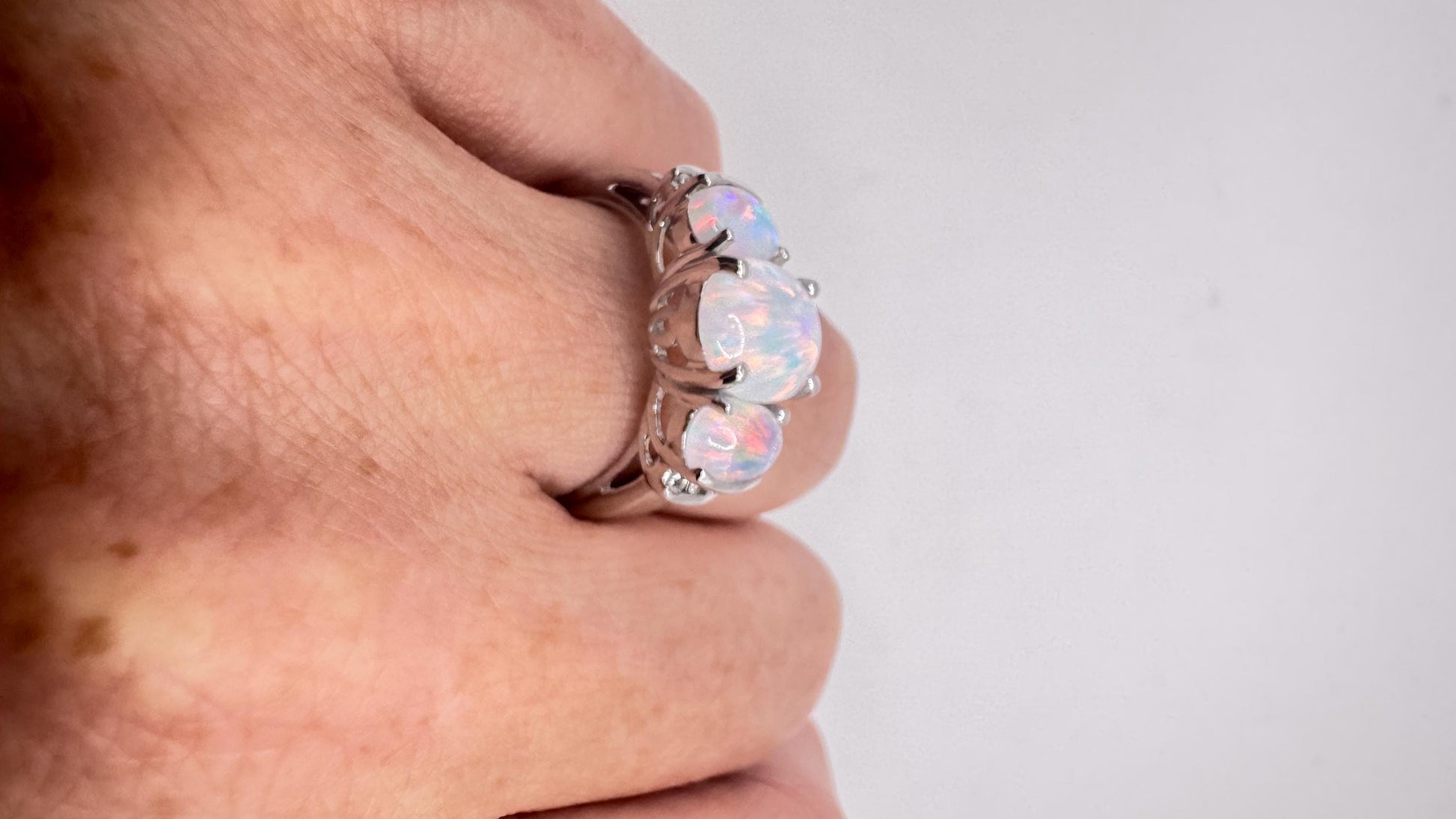 Vintage Fire Opal Golden 925 Sterling Silver Cocktail Ring