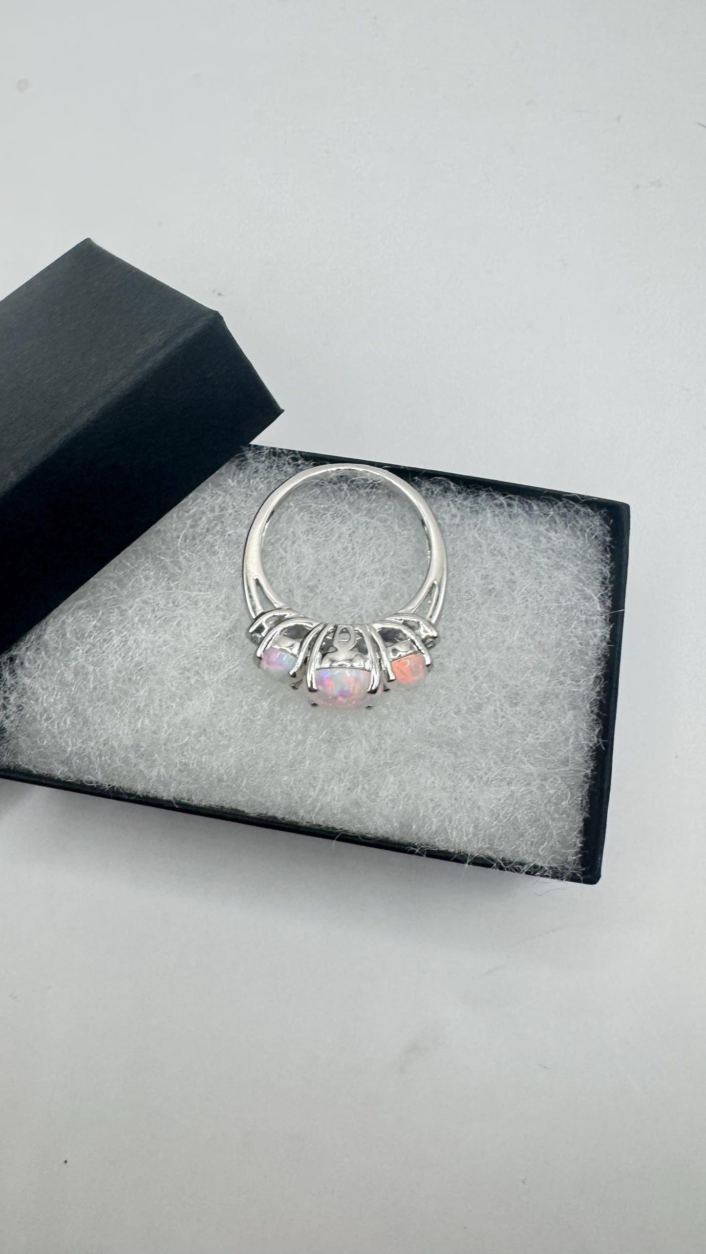 Vintage Fire Opal Golden 925 Sterling Silver Cocktail Ring