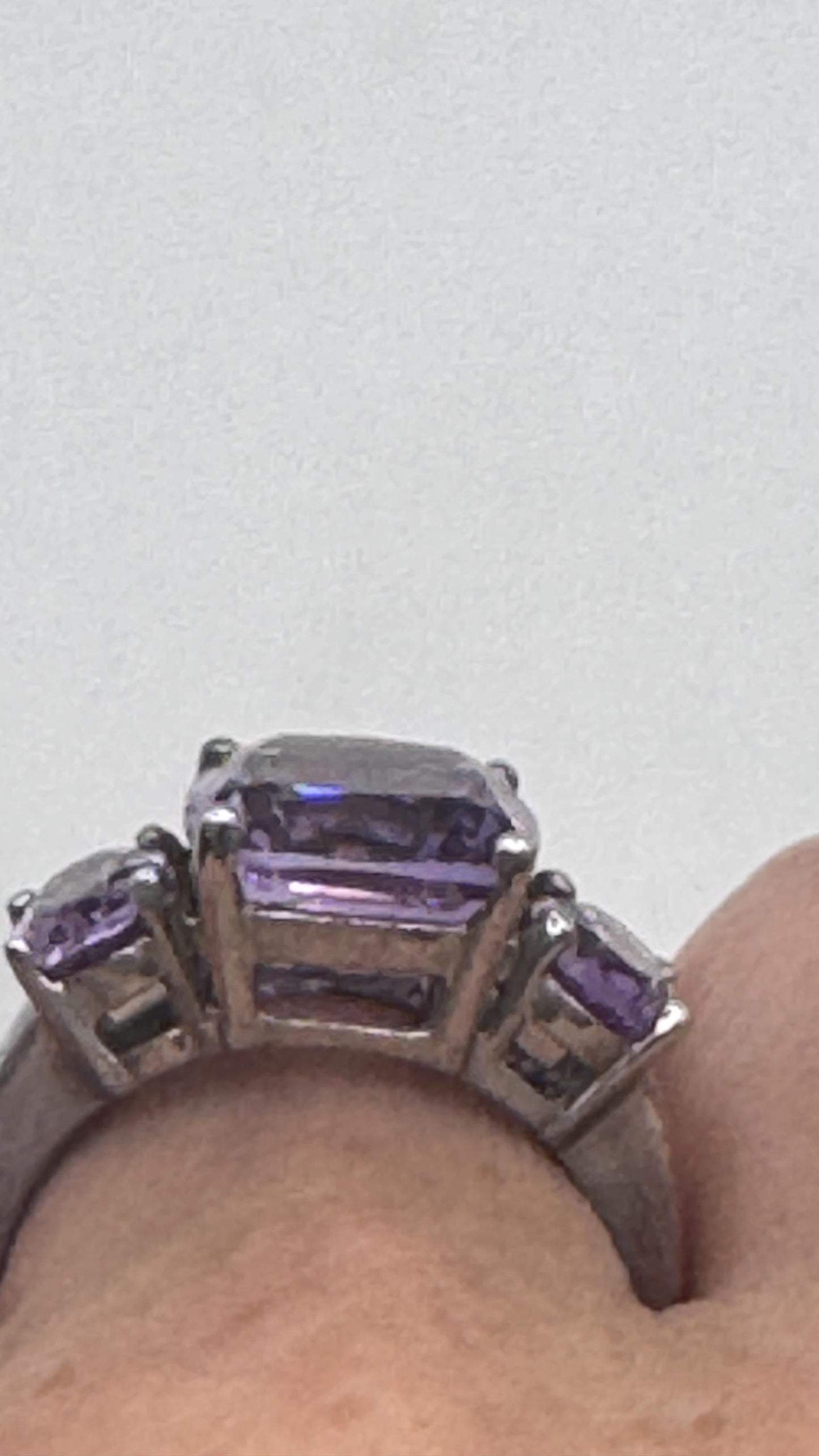Vintage Purple Amethyst Ring 925 Sterling Silver Gothic Size 8