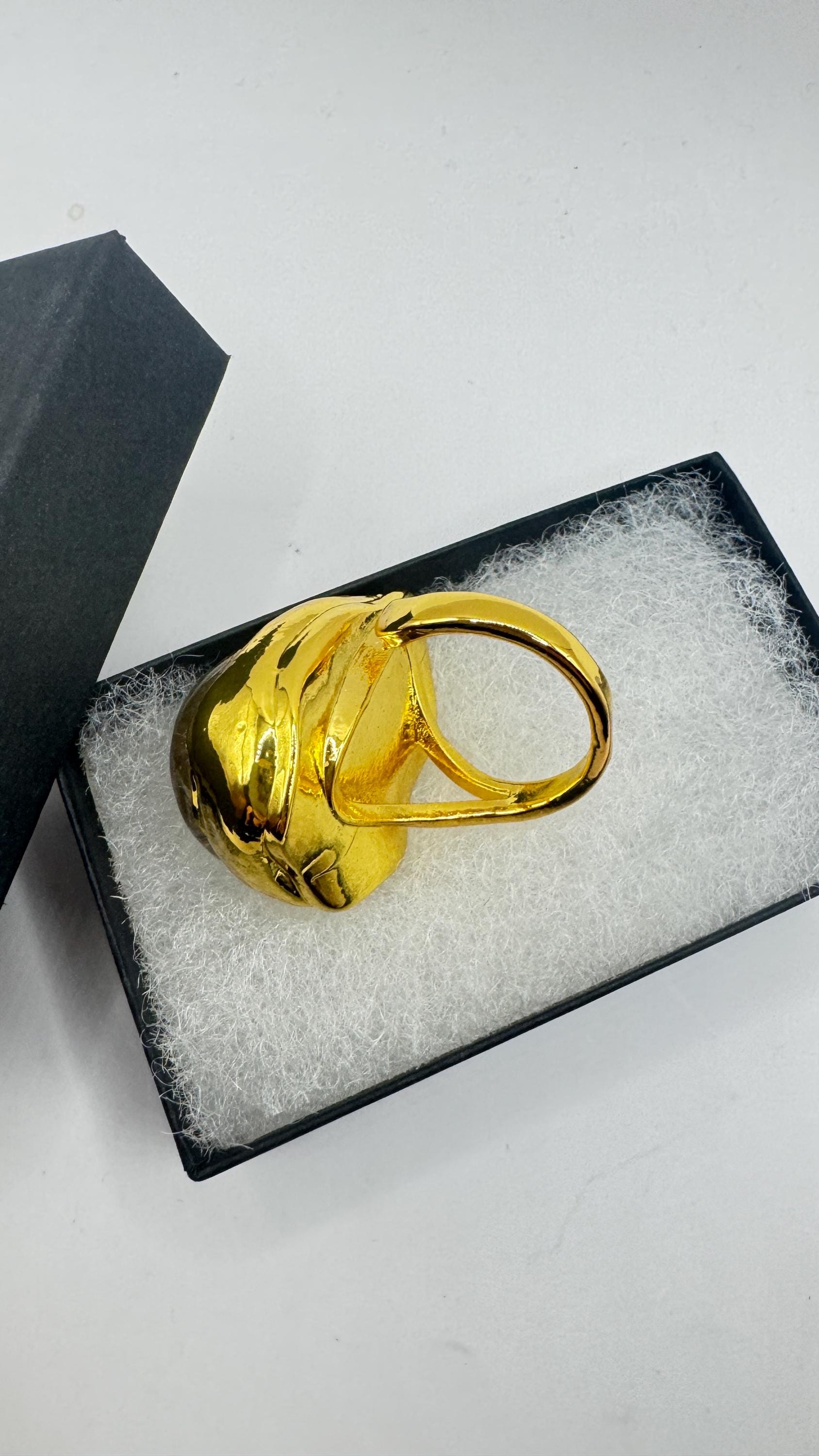 Vintage Clear Quartz Cocktail Ring Adjustable