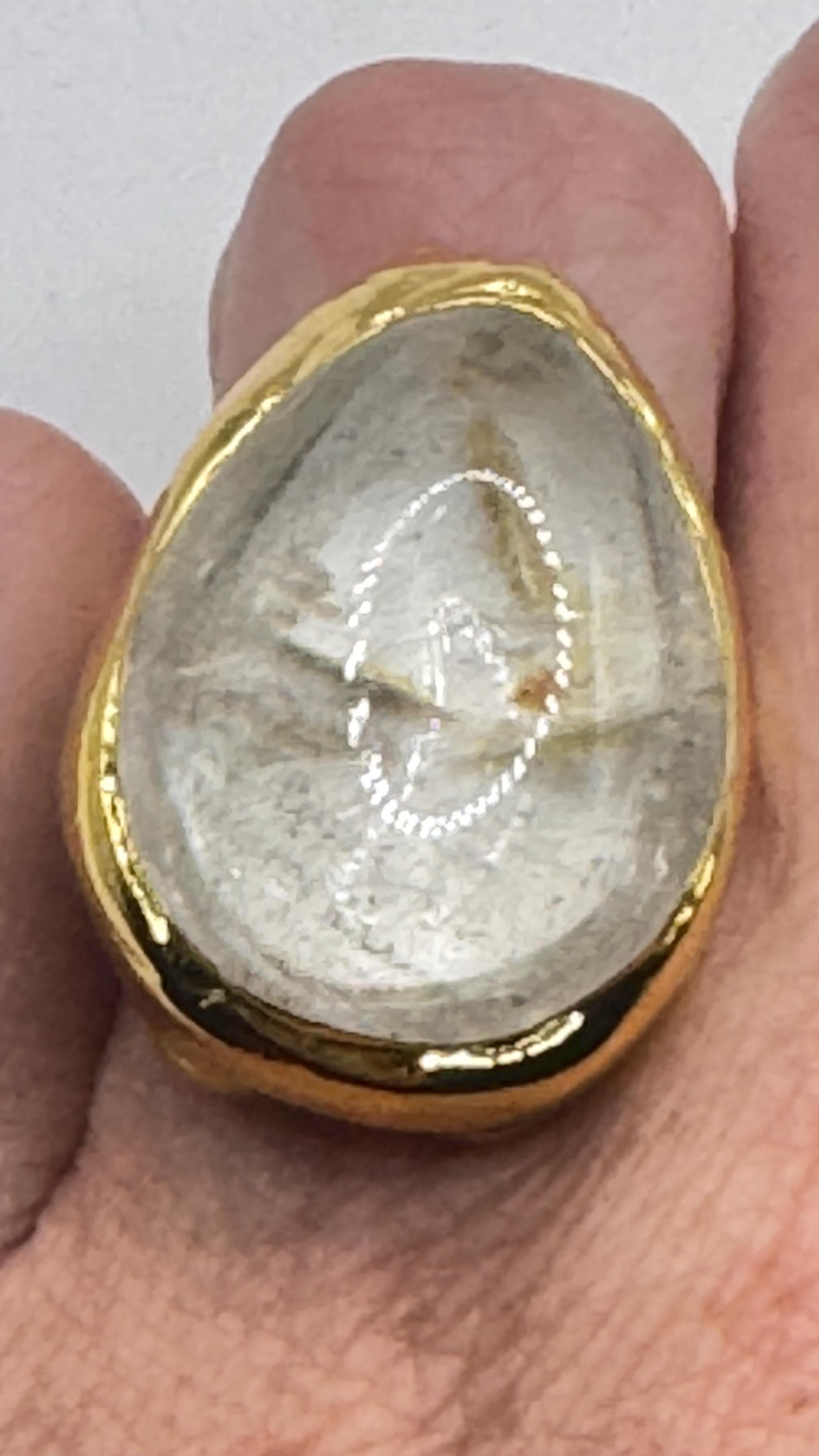 Vintage Clear Quartz Cocktail Ring Adjustable