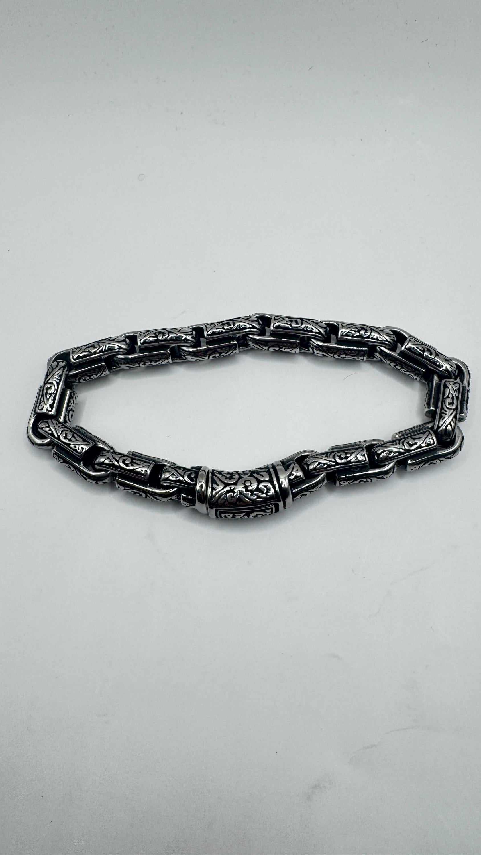 Vintage Style Unisex Men Gothic Silver Stainless Steel Bracelet