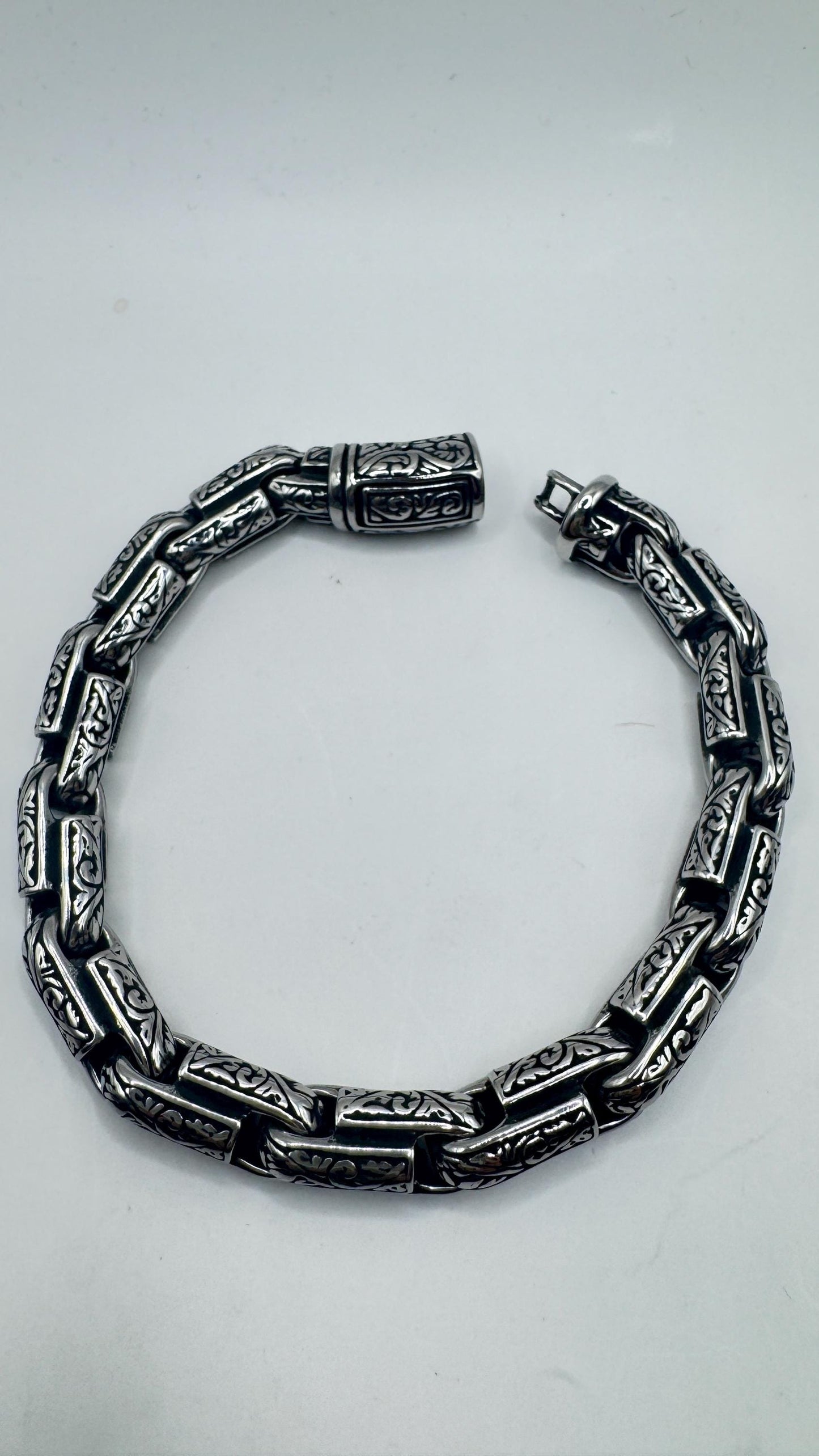 Vintage Style Unisex Men Gothic Silver Stainless Steel Bracelet
