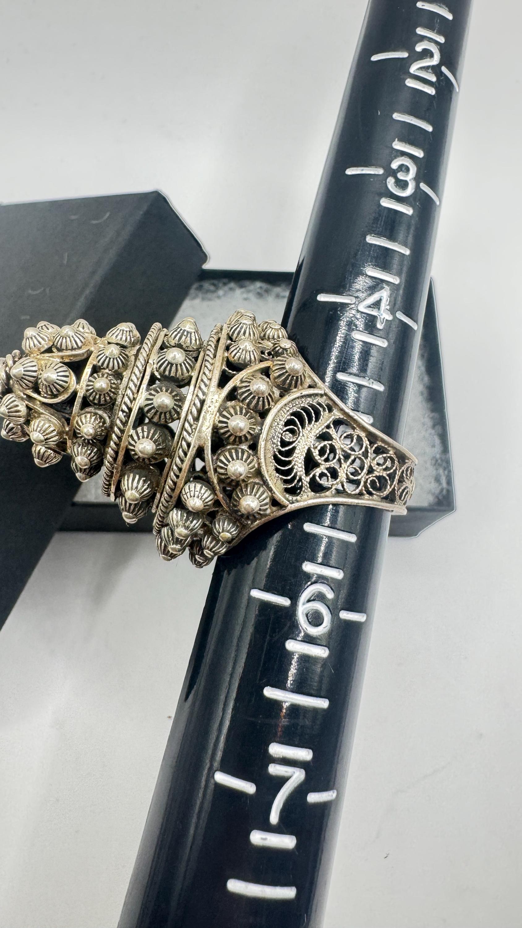 Vintage Rainbow Labradorite silver bronze Poison Pillbox Ring