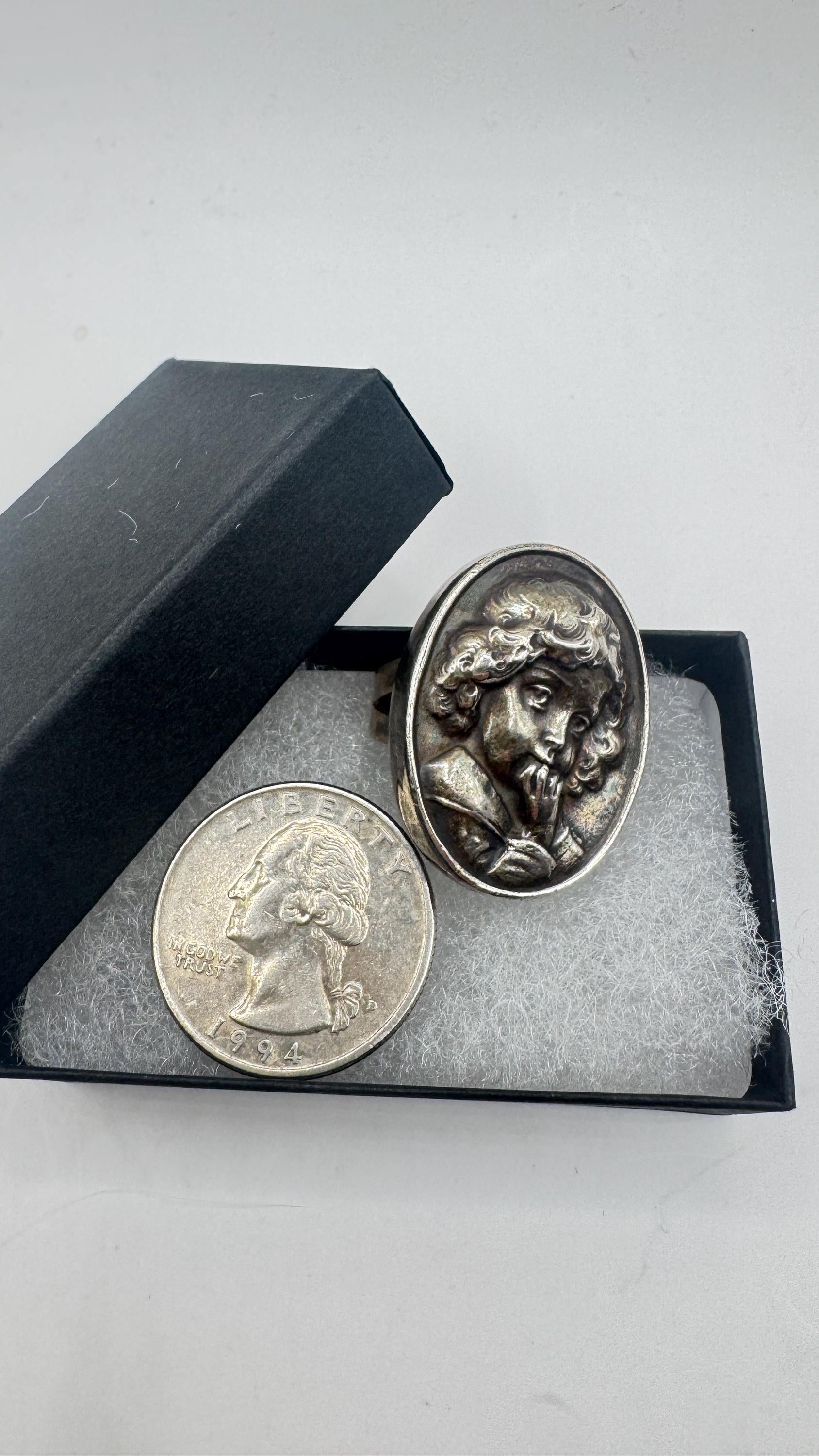 Vintage Child Cameo Ring in 925 Sterling Silver