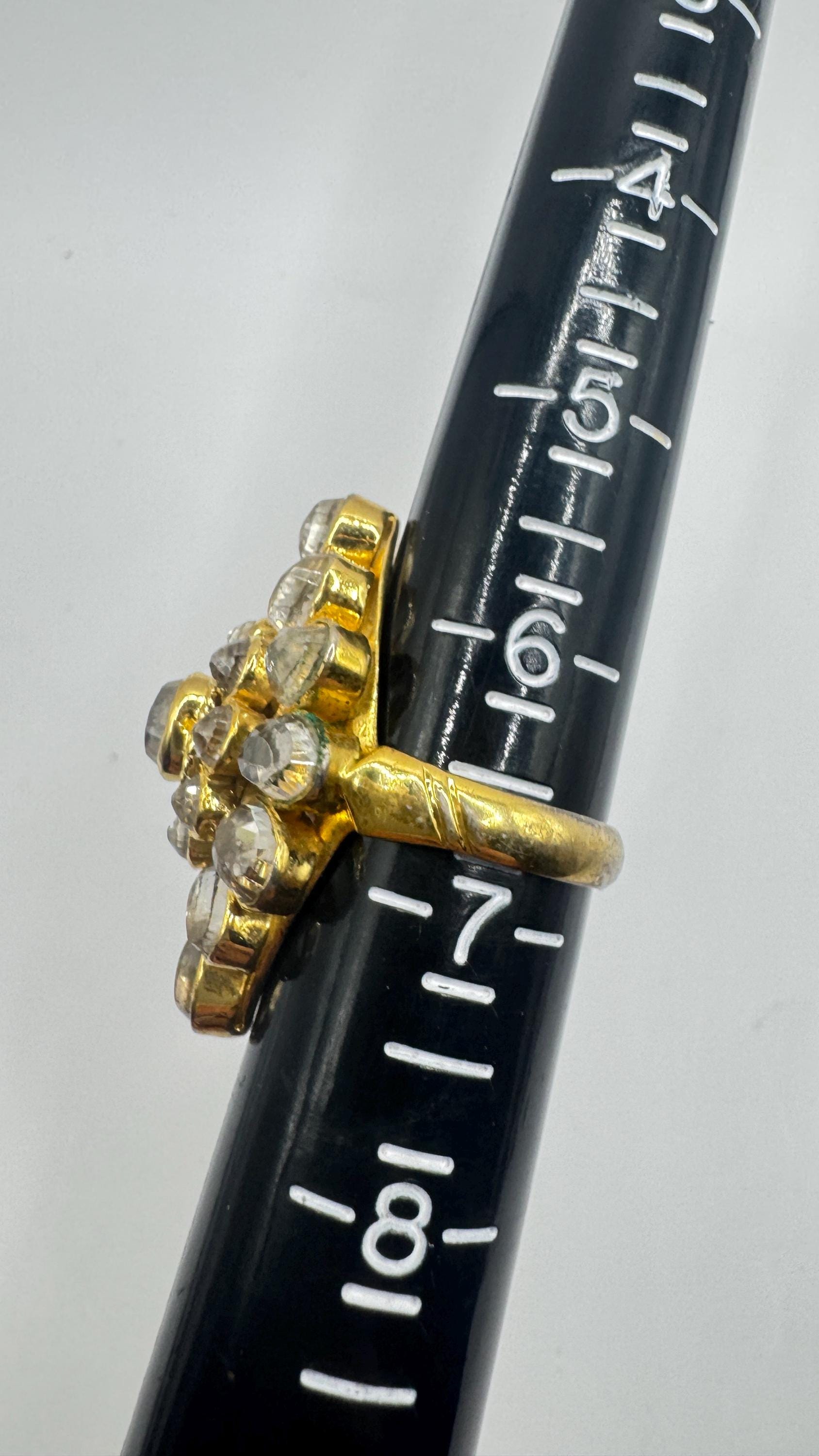 Vintage Golden 925 Sterling Silver White Sapphire Wedding Band Ring