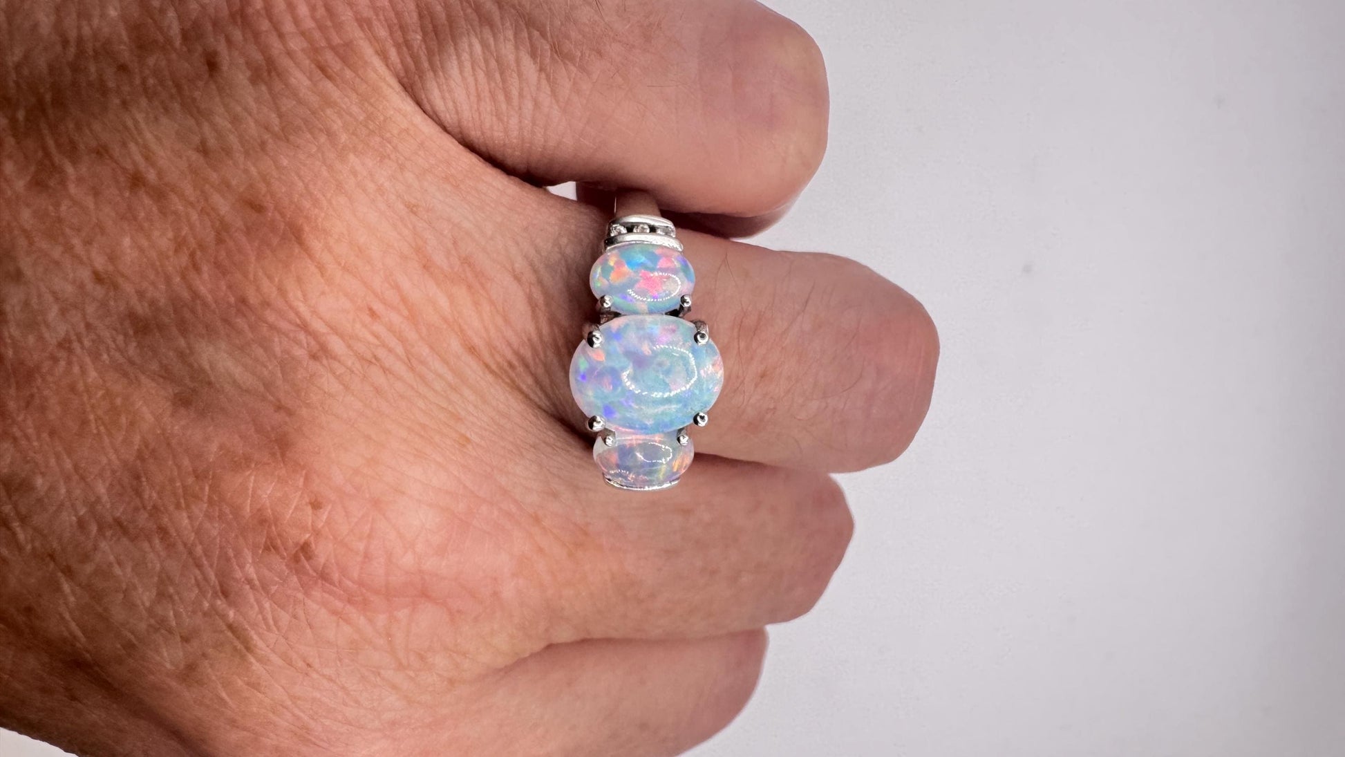 Vintage Fire Opal Golden 925 Sterling Silver Cocktail Ring