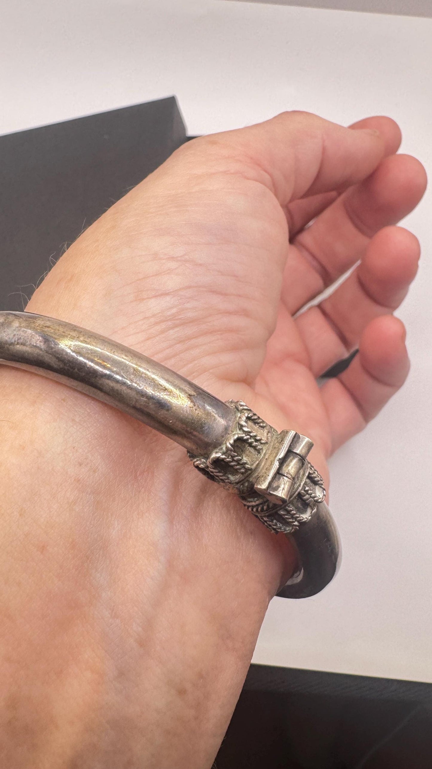 Vintage Butterfly 925 Sterling Silver Cuff Bangle Bracelet