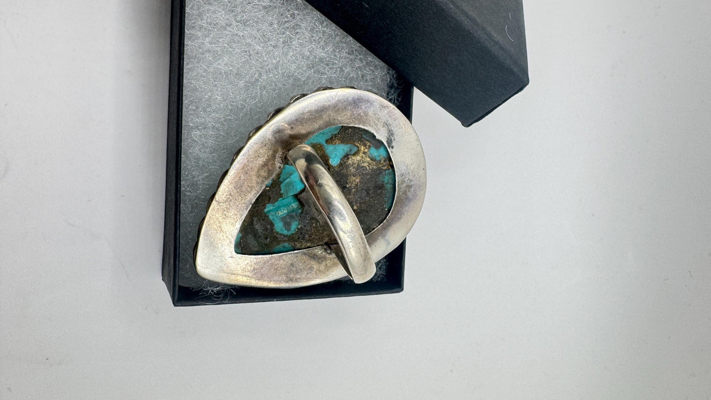 Vintage Turquoise Gemstone 925 Sterling Silver Ring