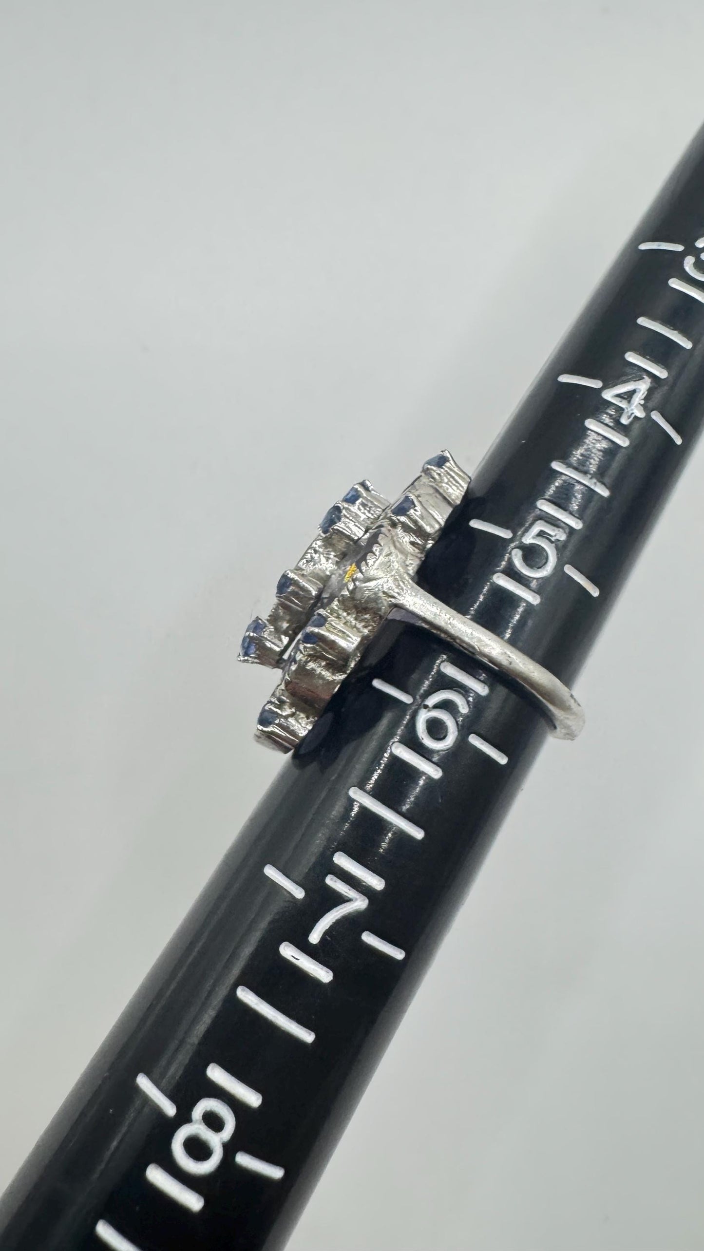 Vintage Blue Sapphire 925 Sterling Silver Gothic Ring Size 5.5