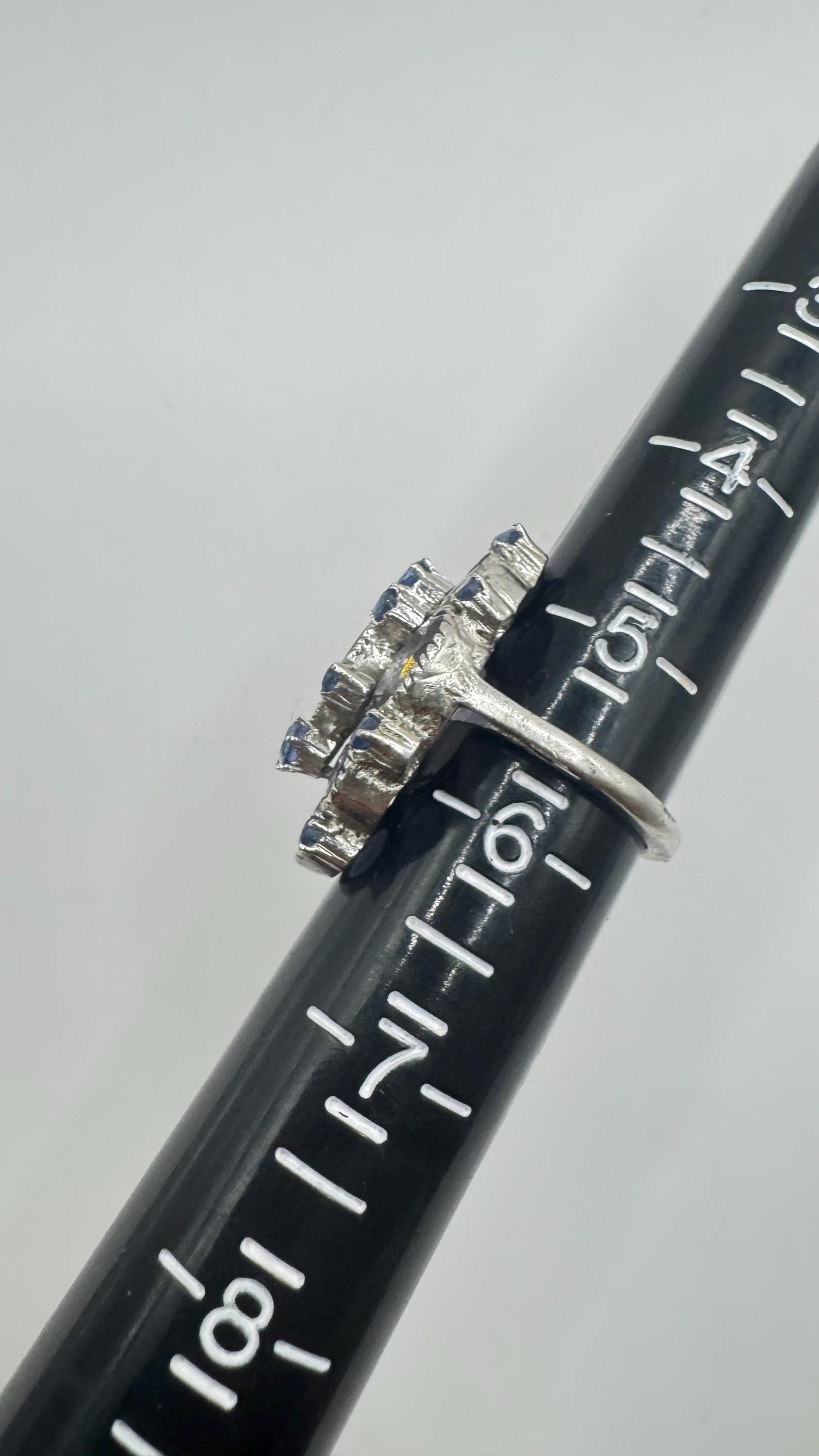 Vintage Blue Sapphire 925 Sterling Silver Gothic Ring Size 5.5