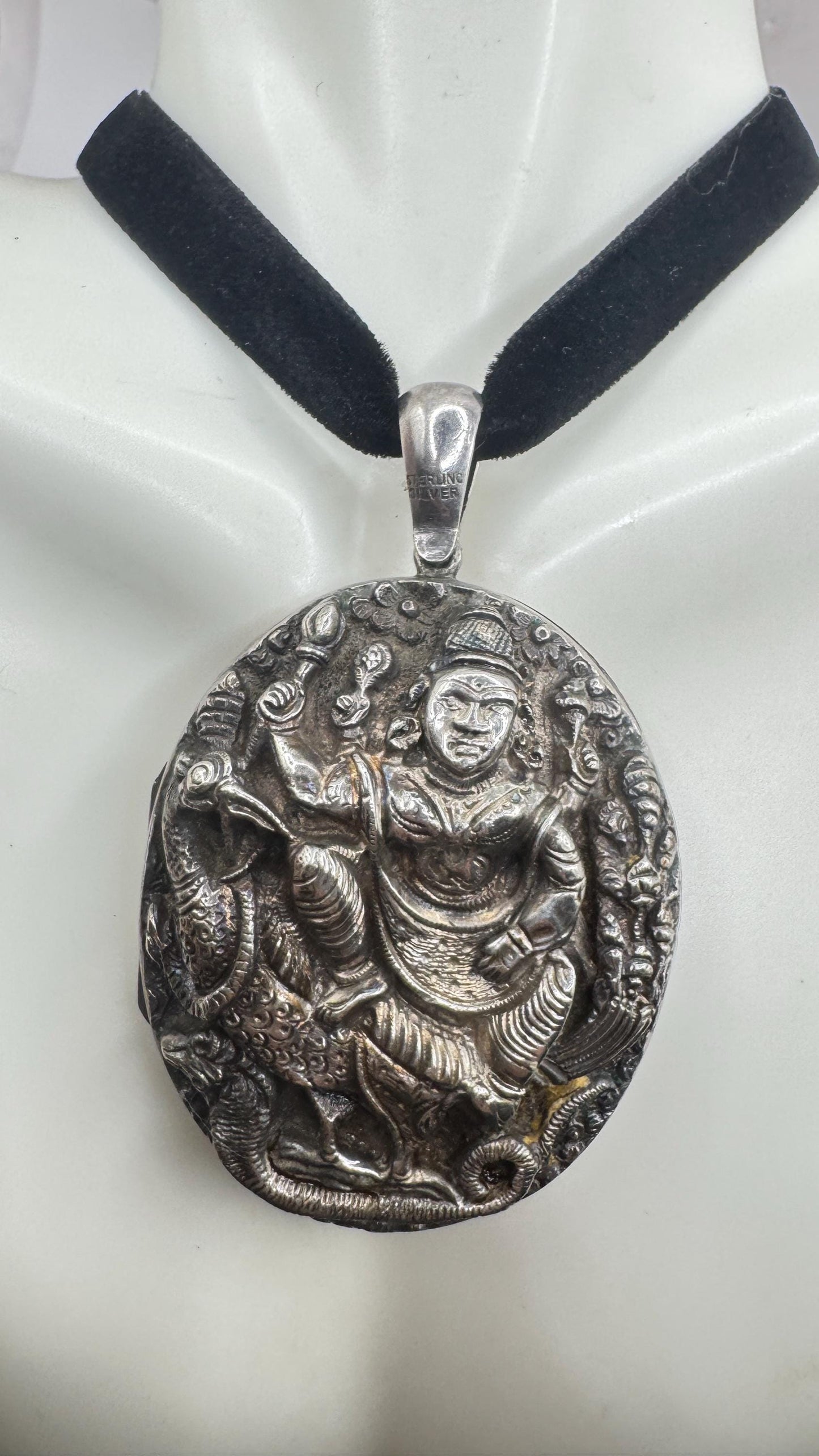 Vintage Locket Choker 925 Sterling Silver Necklace