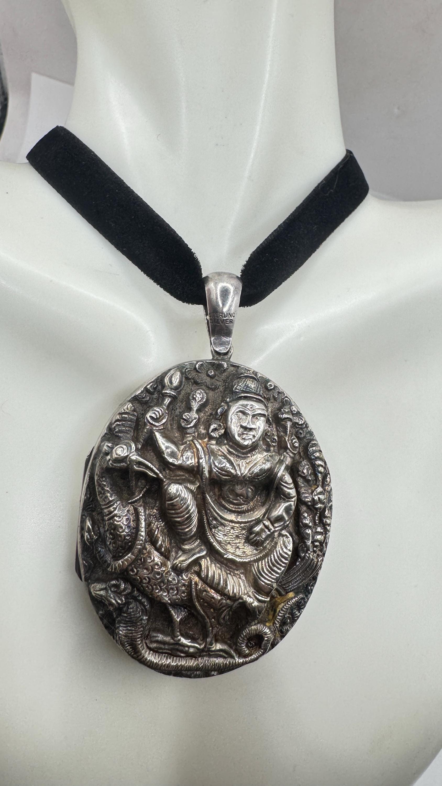 Vintage Locket Choker 925 Sterling Silver Necklace