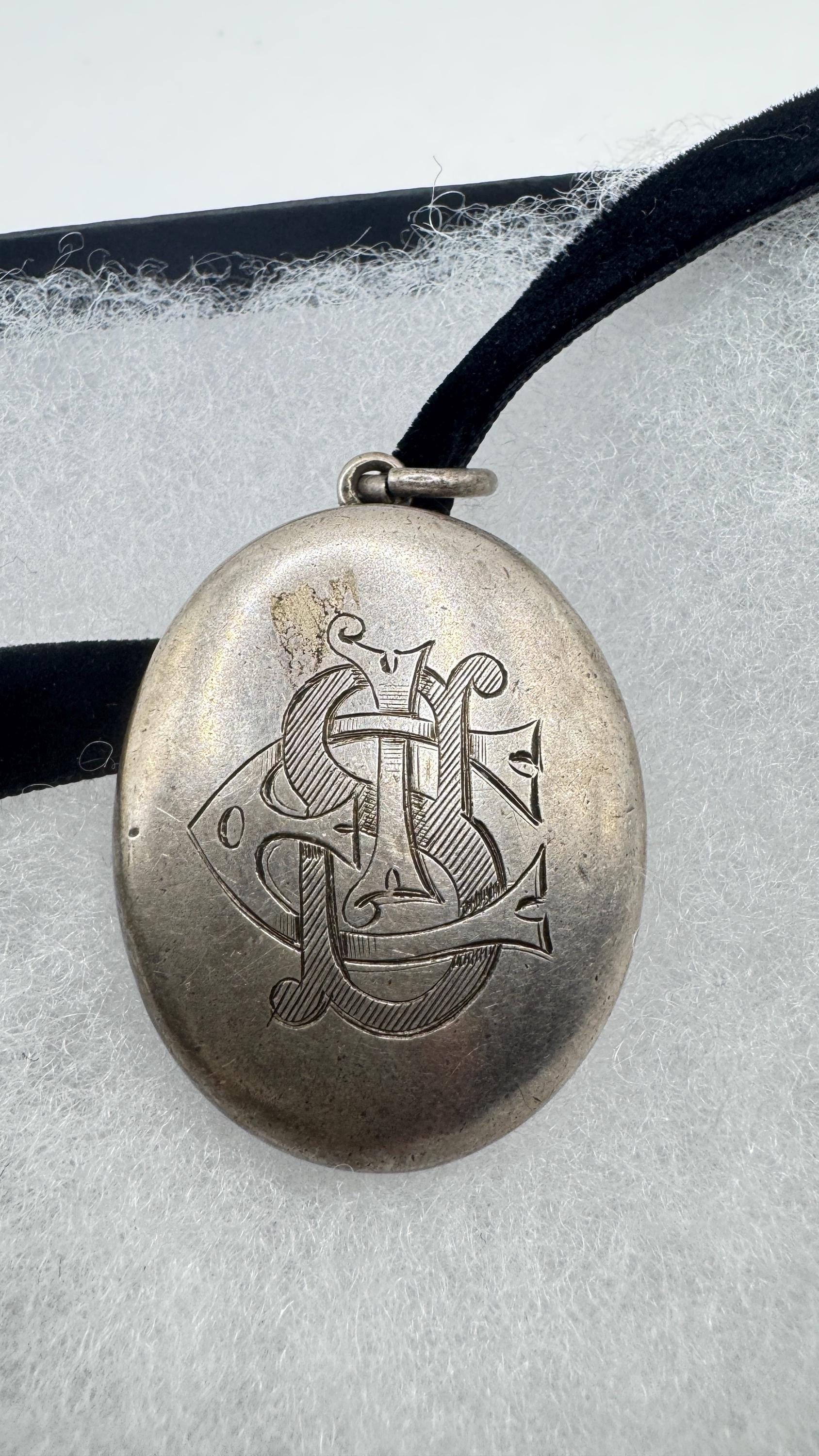 Vintage Locket Choker 925 Sterling Silver Necklace