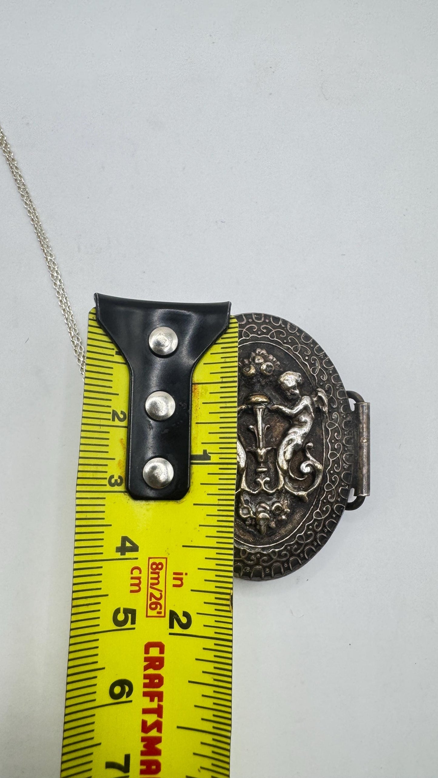 Vintage Locket Choker 925 Sterling Silver Necklace