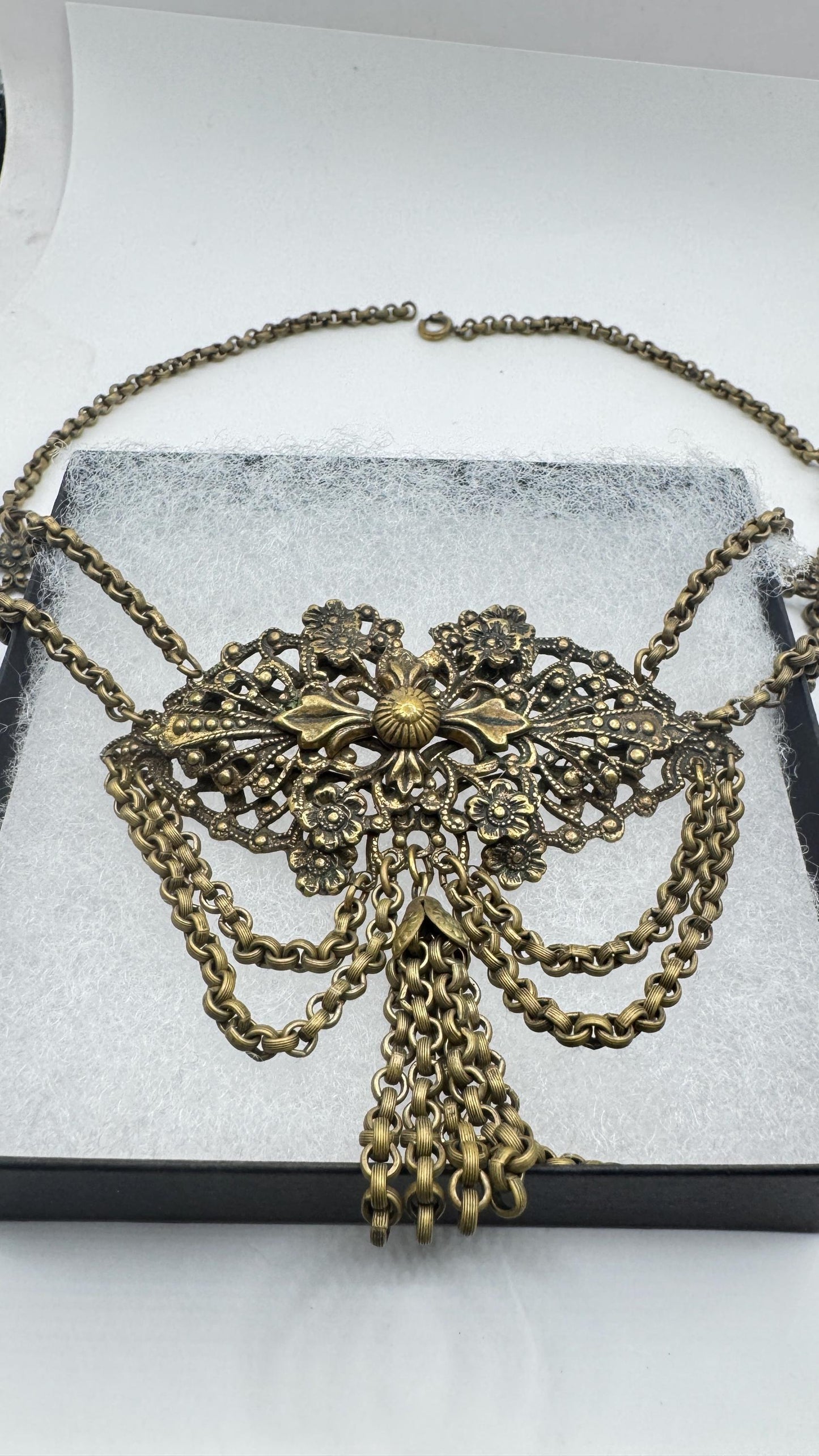 Vintage Bronze Cascade Choker necklace