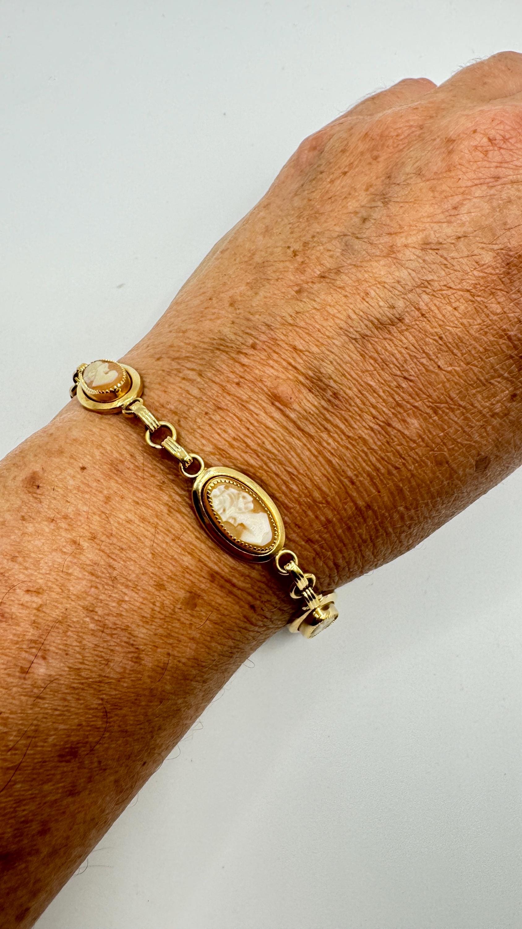 Vintage Cameo Bracelet Gold Filled