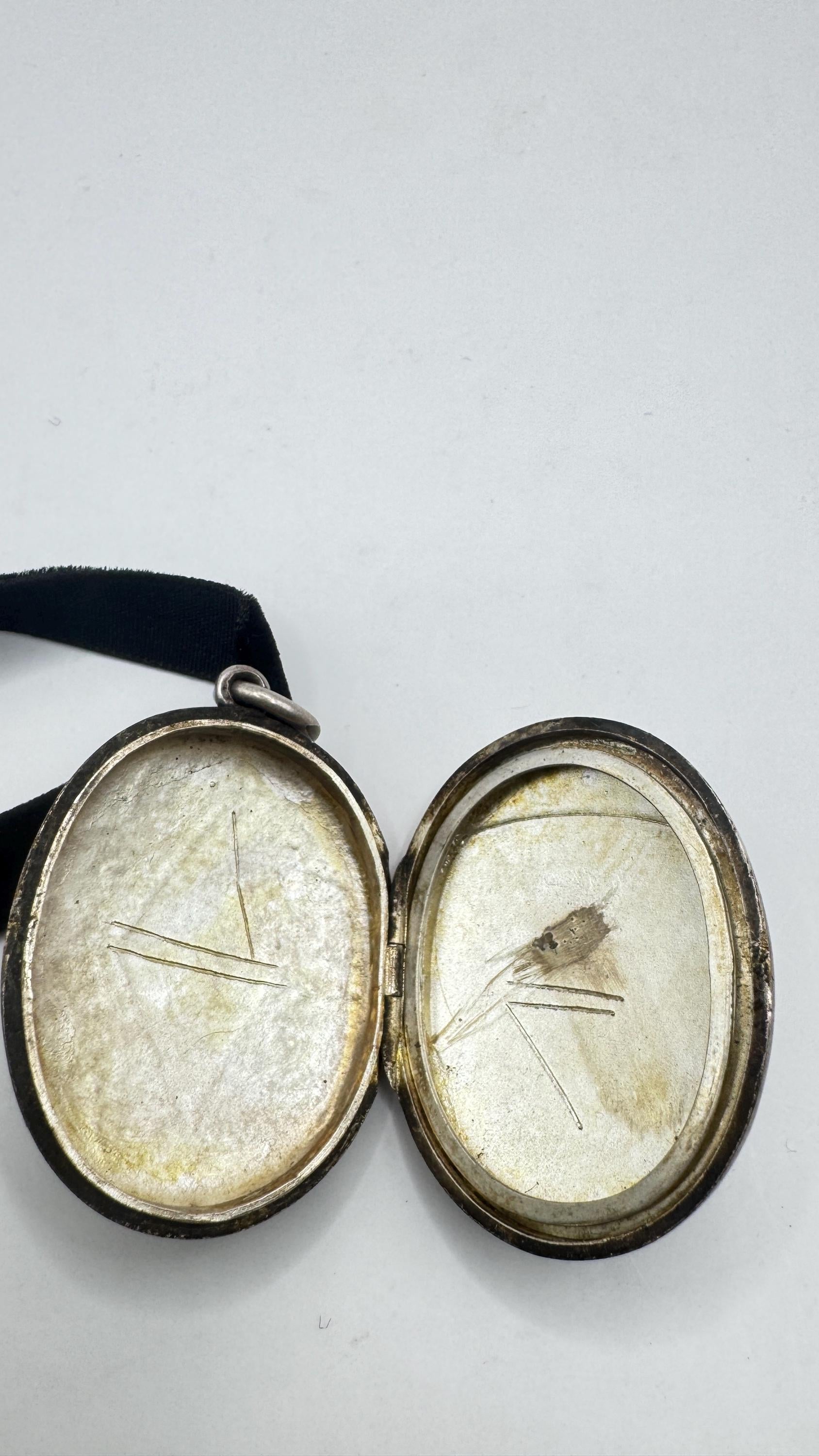 Vintage Locket Choker 925 Sterling Silver Necklace