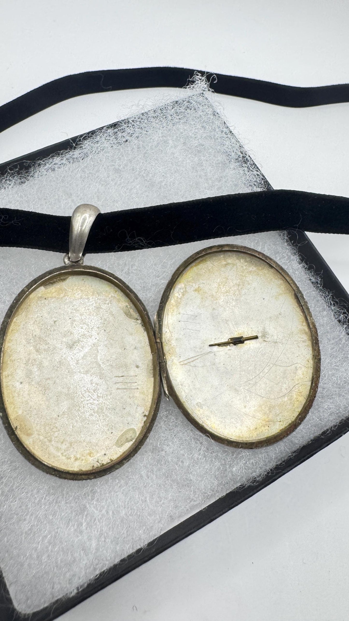 Vintage Locket Choker 925 Sterling Silver Necklace