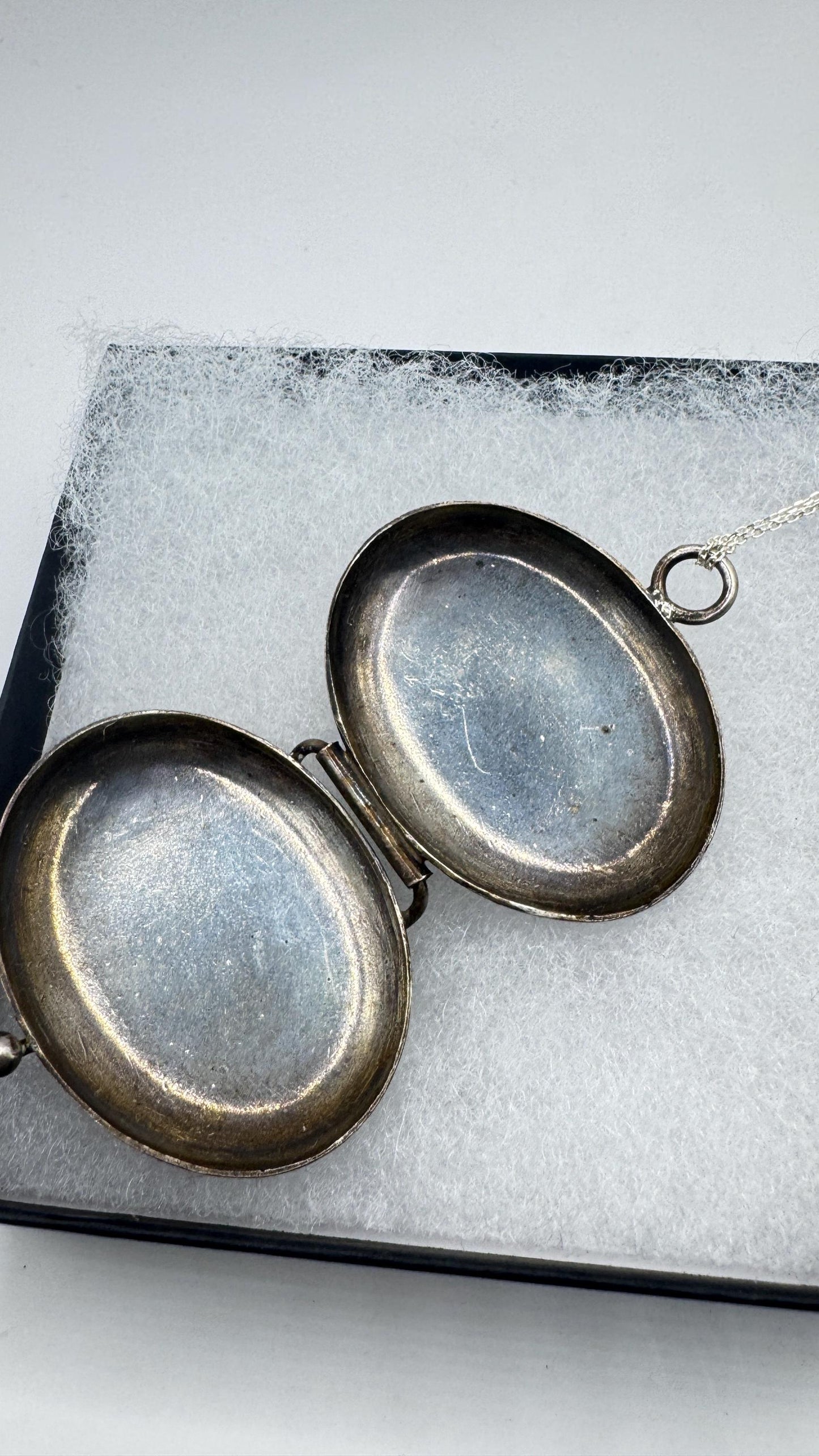 Vintage Locket Choker 925 Sterling Silver Necklace