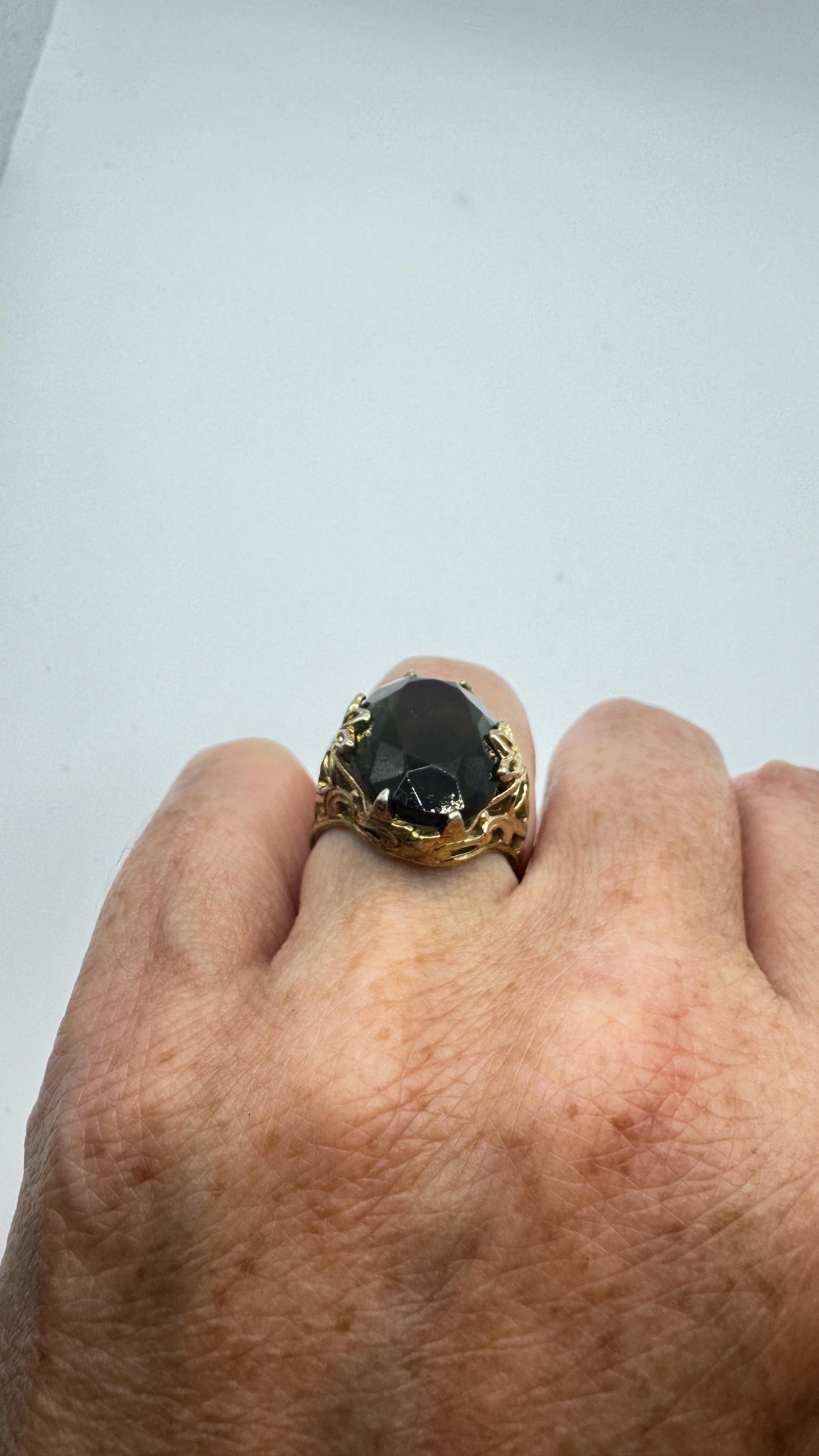 Vintage Smoky Topaz Ring Gold Filled