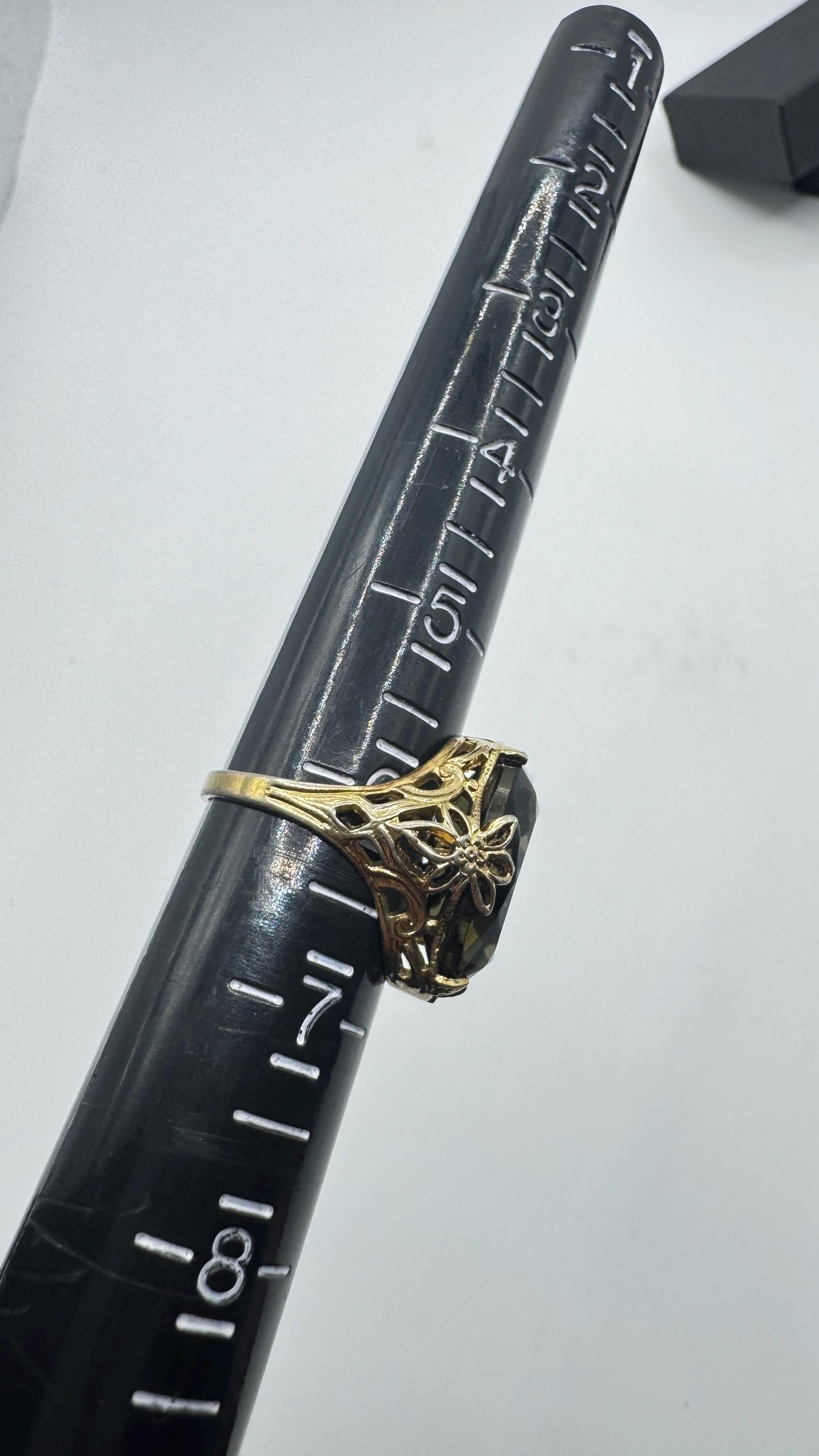 Vintage Smoky Topaz Ring Gold Filled