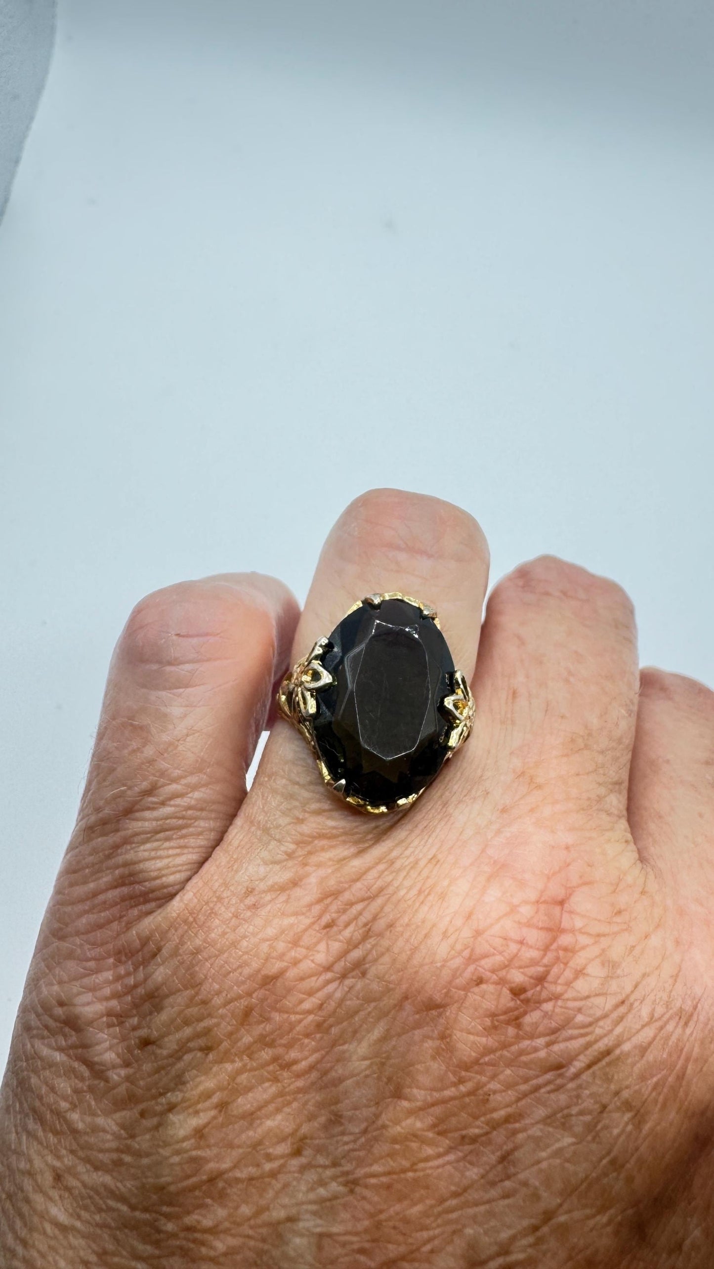 Vintage Smoky Topaz Ring Gold Filled